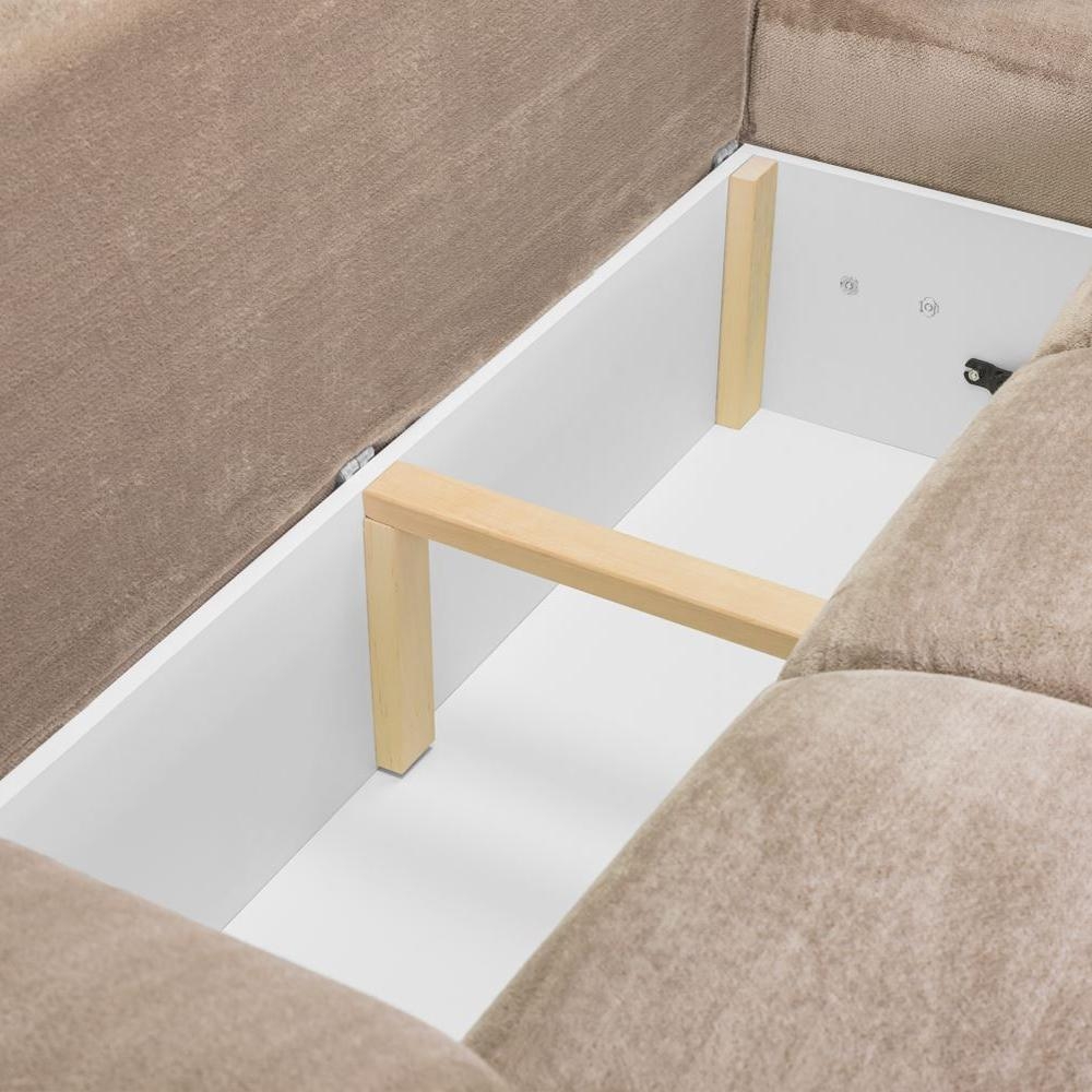 Azzuro Universal Corner Sofa Bed - Mocha - Storage