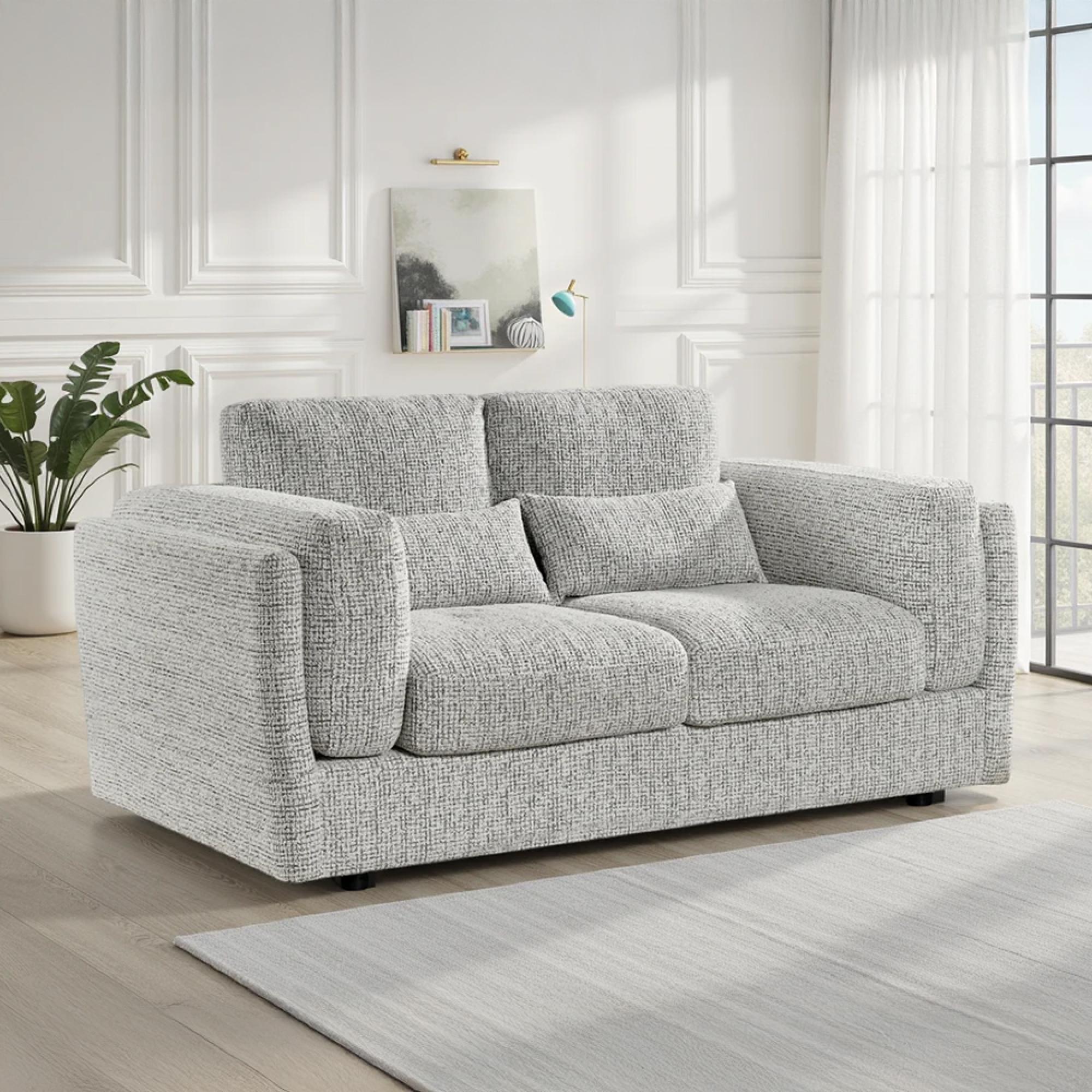 Bari Sofa - Grey Fabric - 2 Seater