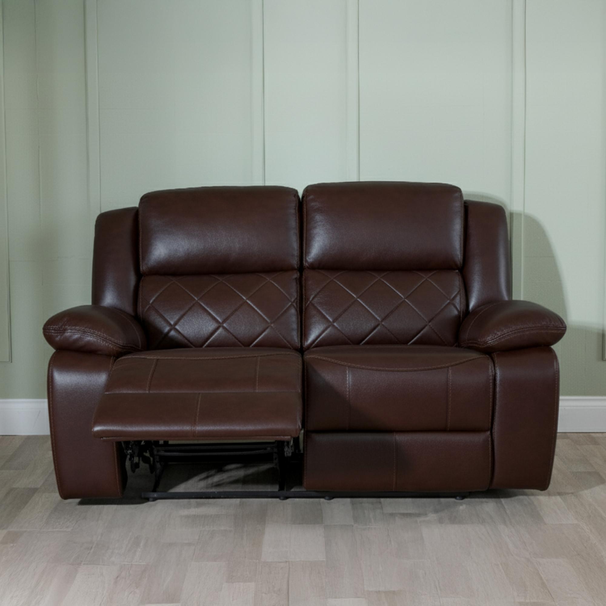 Bentley Recliner Sofa - 2 Seater - Brown Leather