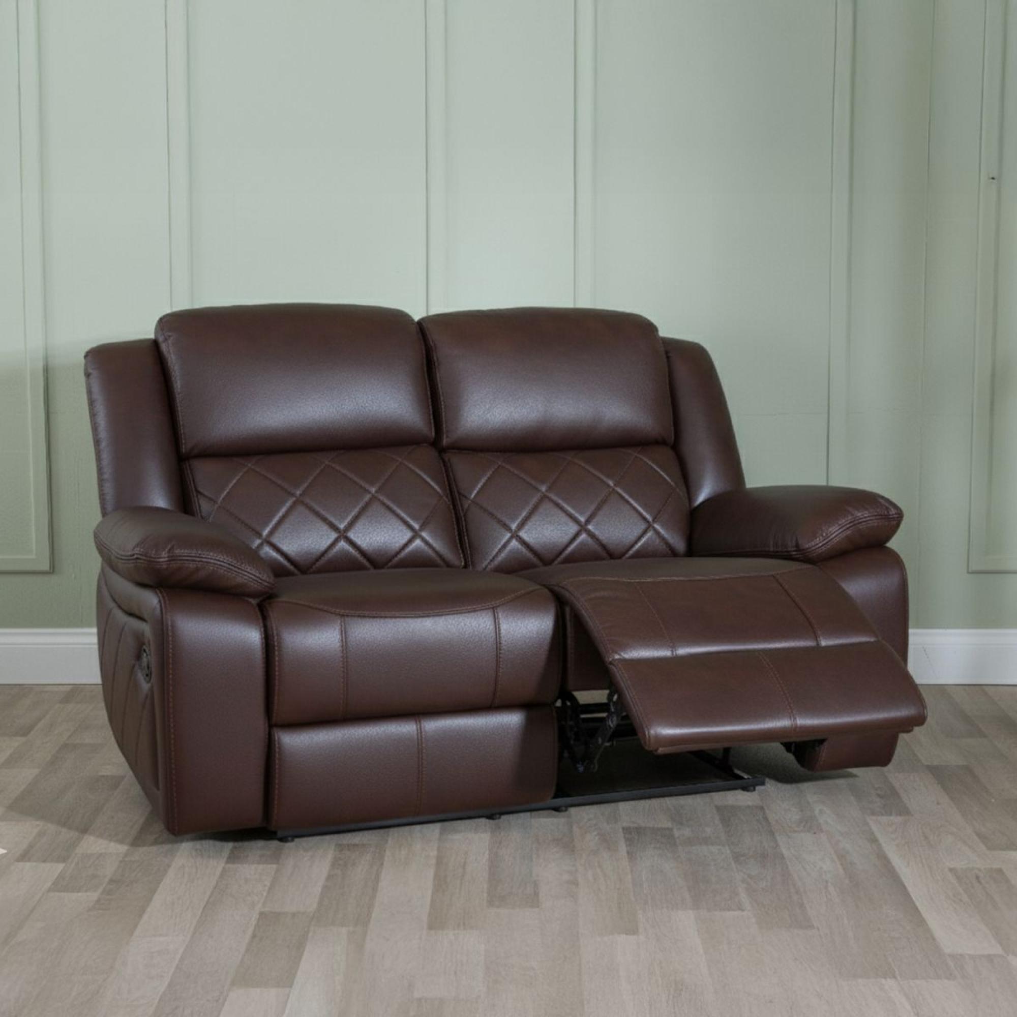 Bentley Recliner Sofa - 2 Seater - Brown Leather