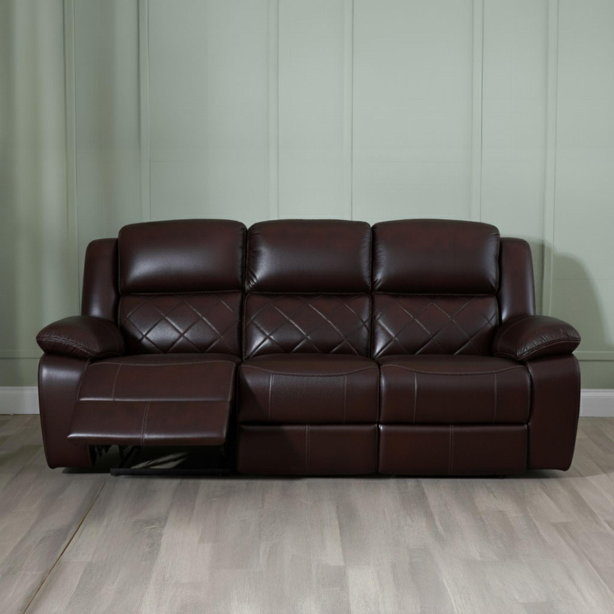 Bentley Recliner Sofa - 3 Seater - Brown Leather