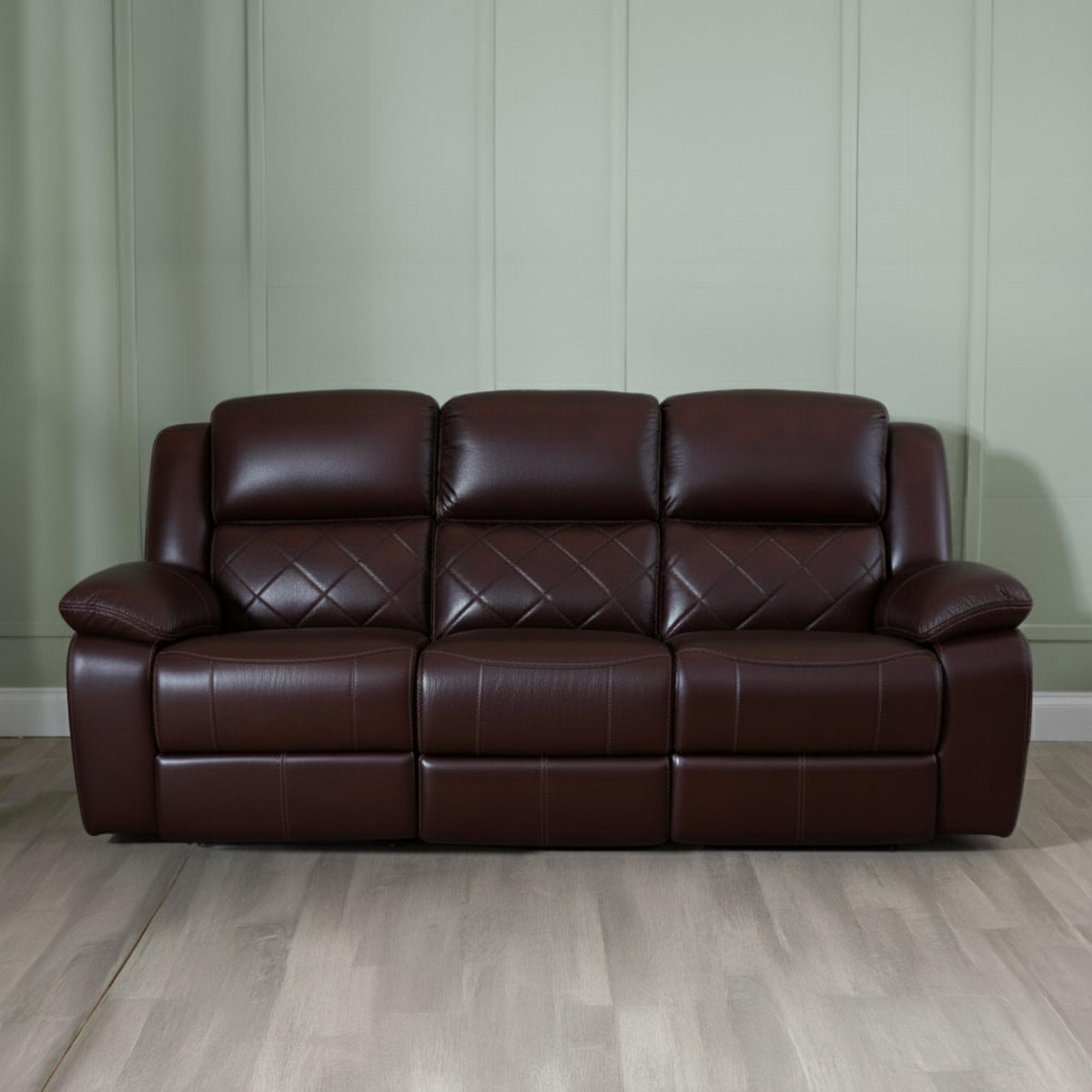 Bentley Recliner Sofa - 3 Seater - Brown Leather