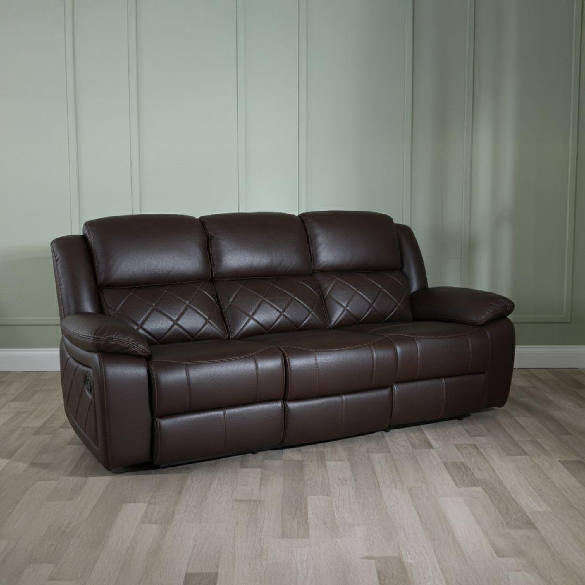 Bentley Recliner Sofa - 3 Seater - Brown Leather