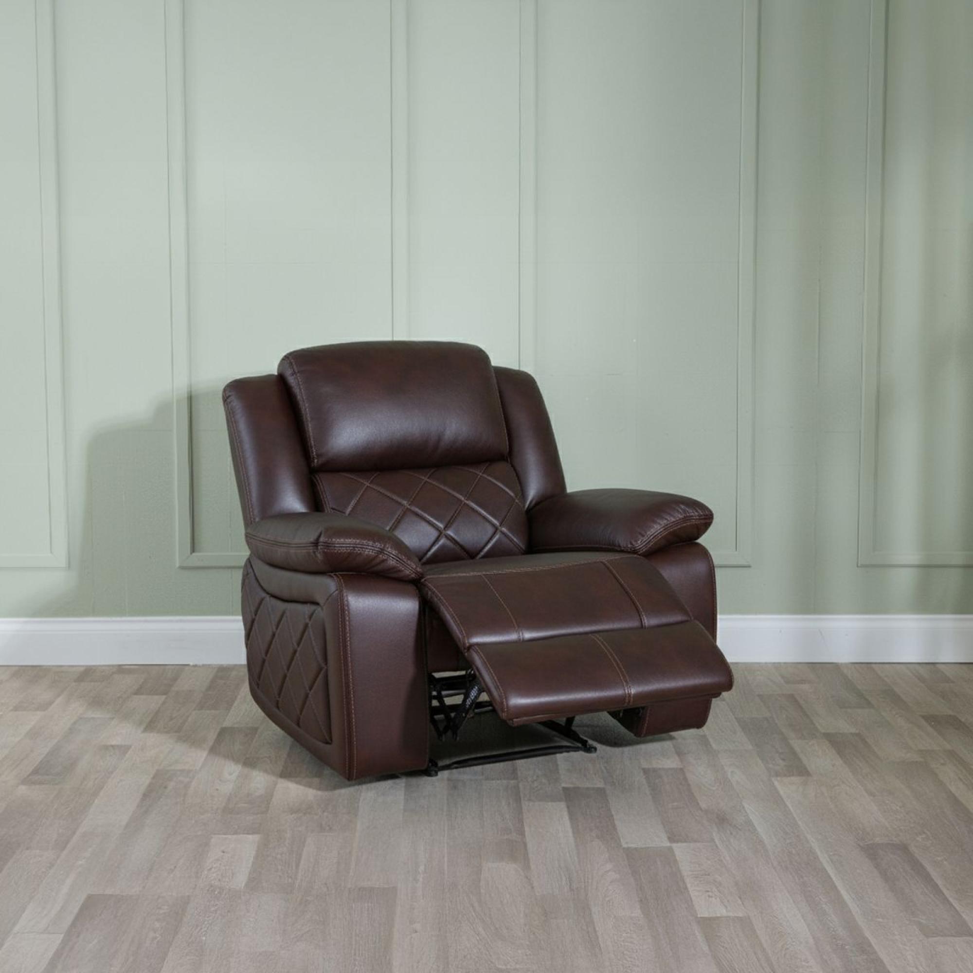 Bentley Recliner Armchair - Brown Leather