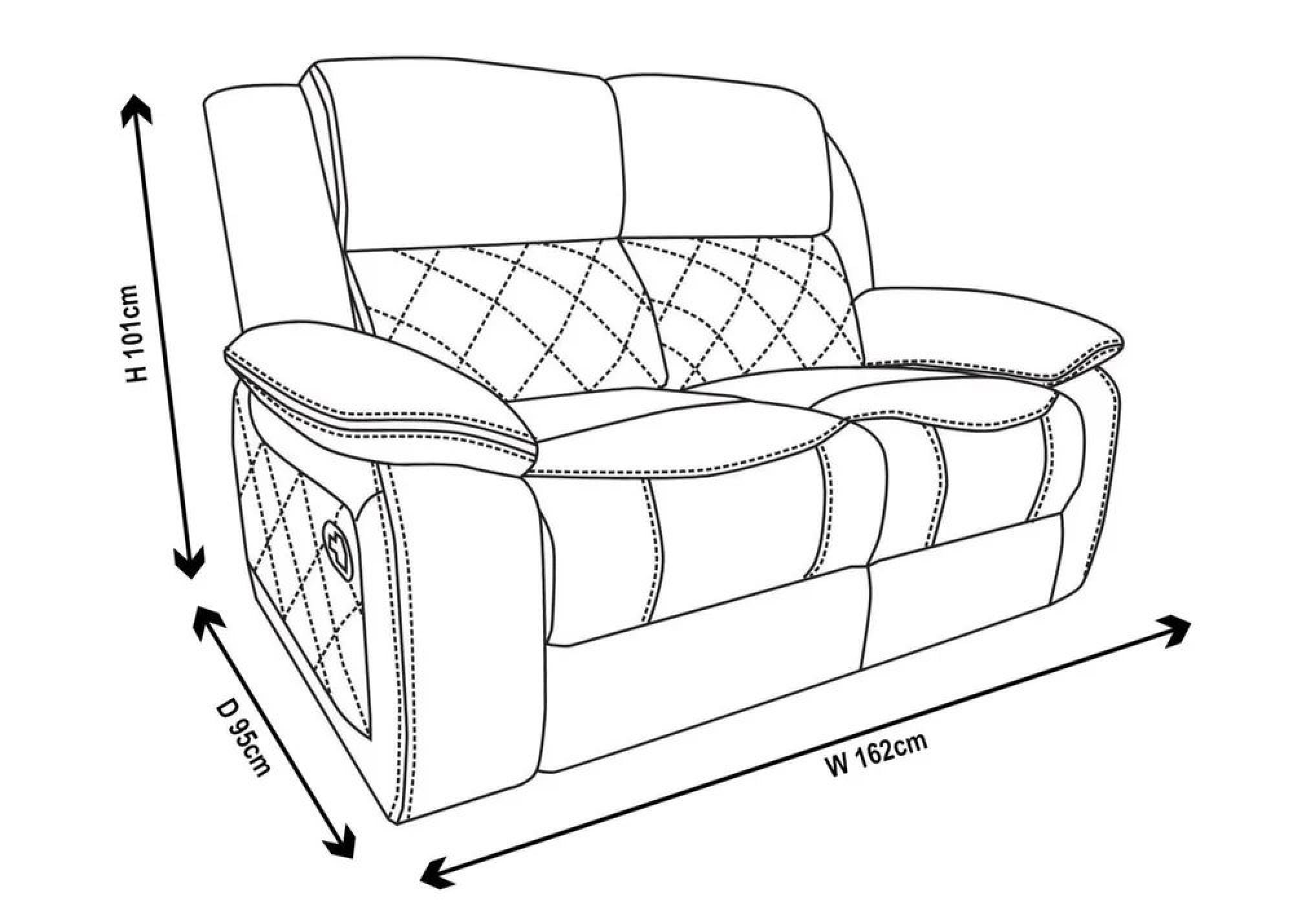 Bentley Recliner Sofa - 2 Seater - Light Grey Leather