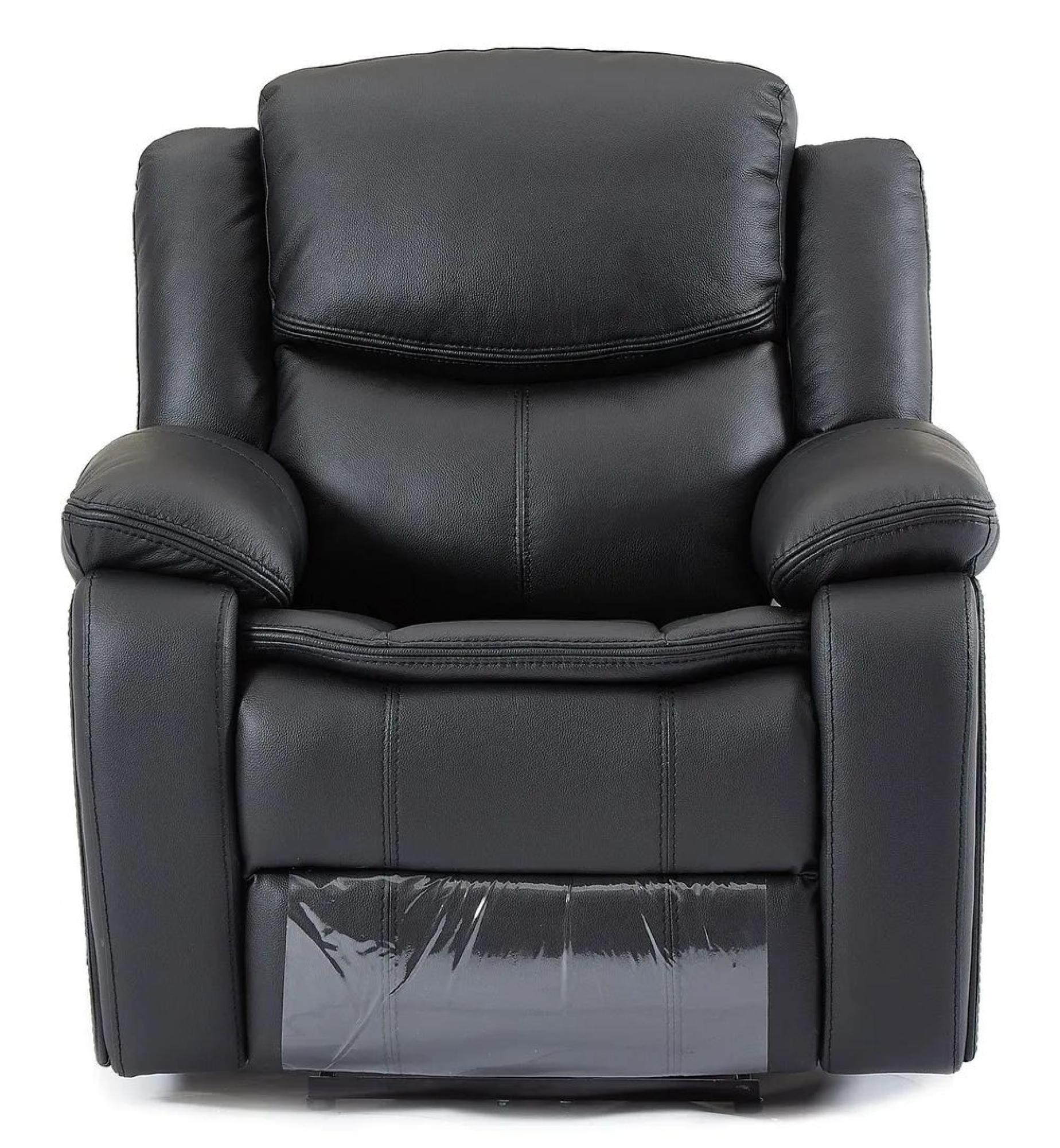 Berlin Recliner Armchair - Black Leather