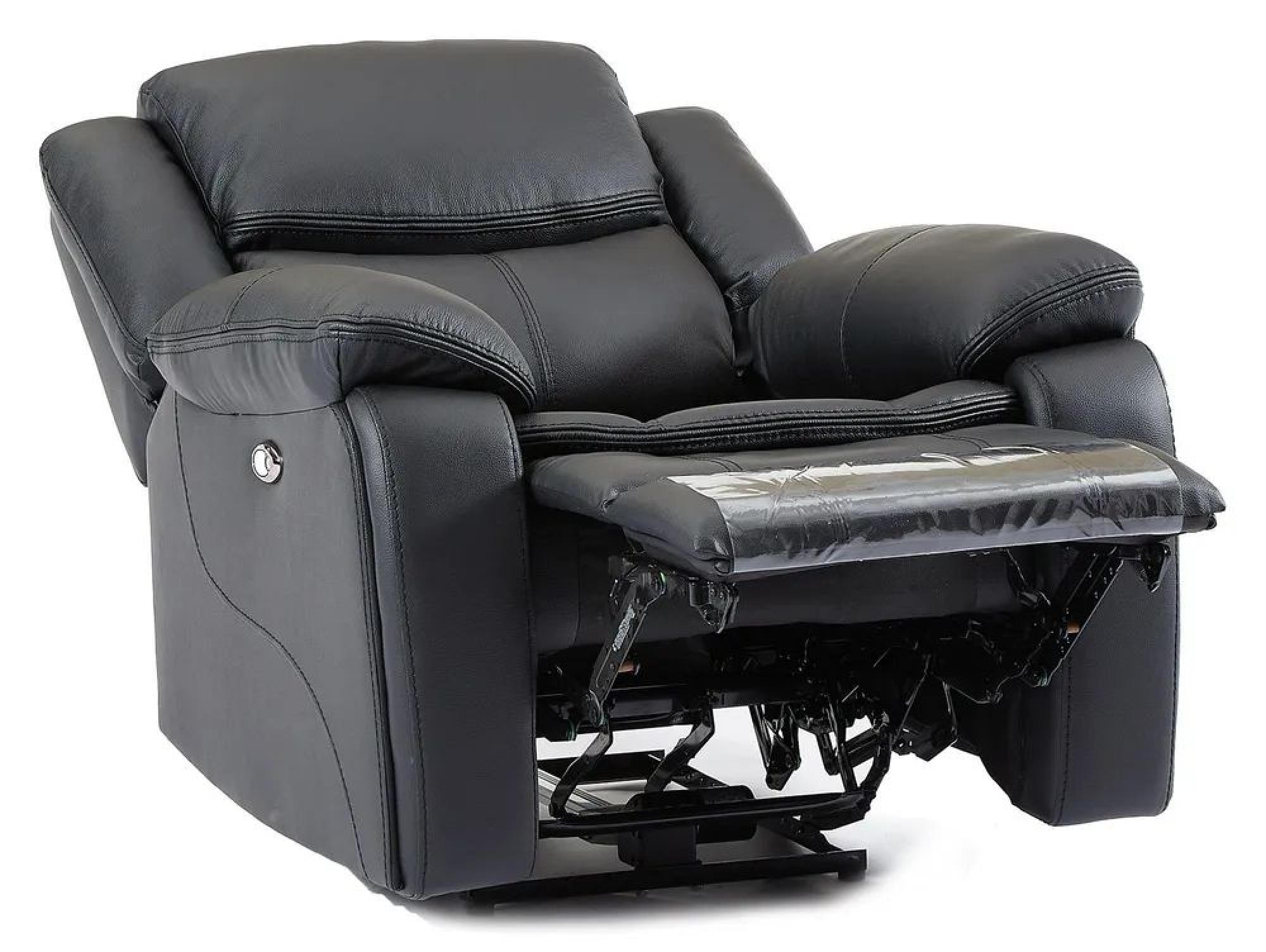 Berlin Recliner Armchair - Black Leather