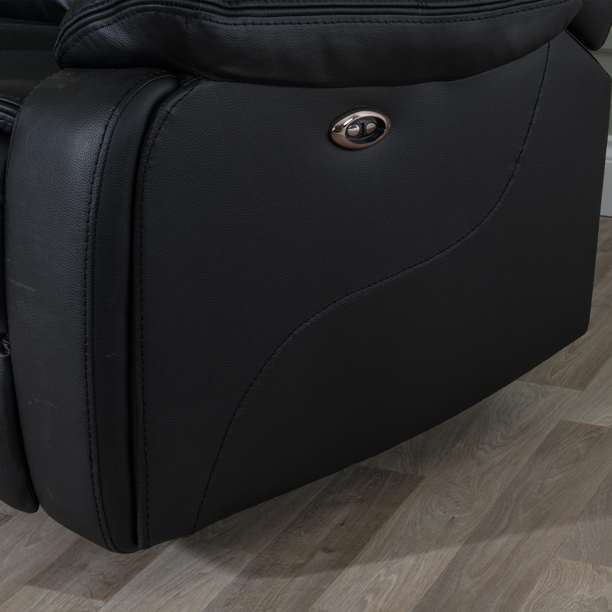 Berlin Recliner Sofa Set - Black Leather