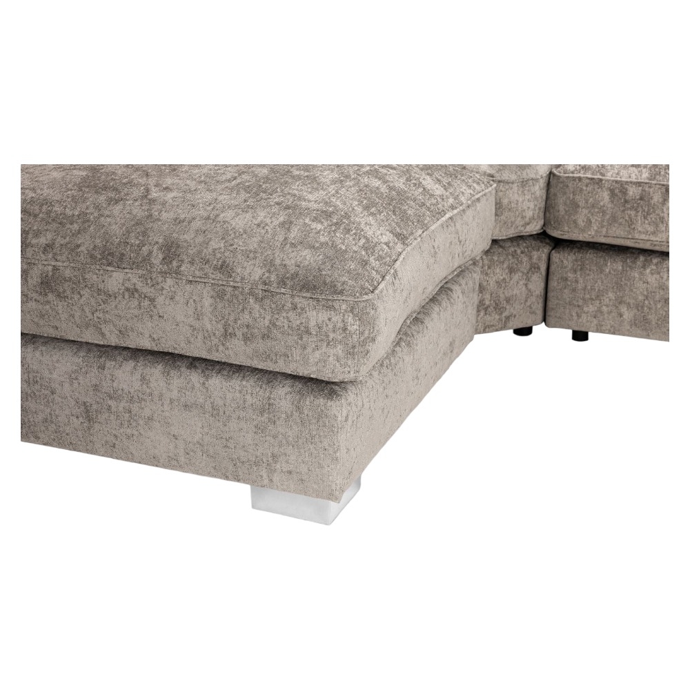 Bishop U Shape Corner Sofa Suite - Fullback - Truffle Velvet Fabric