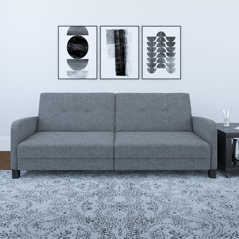 Boston Sofa Bed - 2 Seater - Grey Linen Fabric - 2211429WCUK