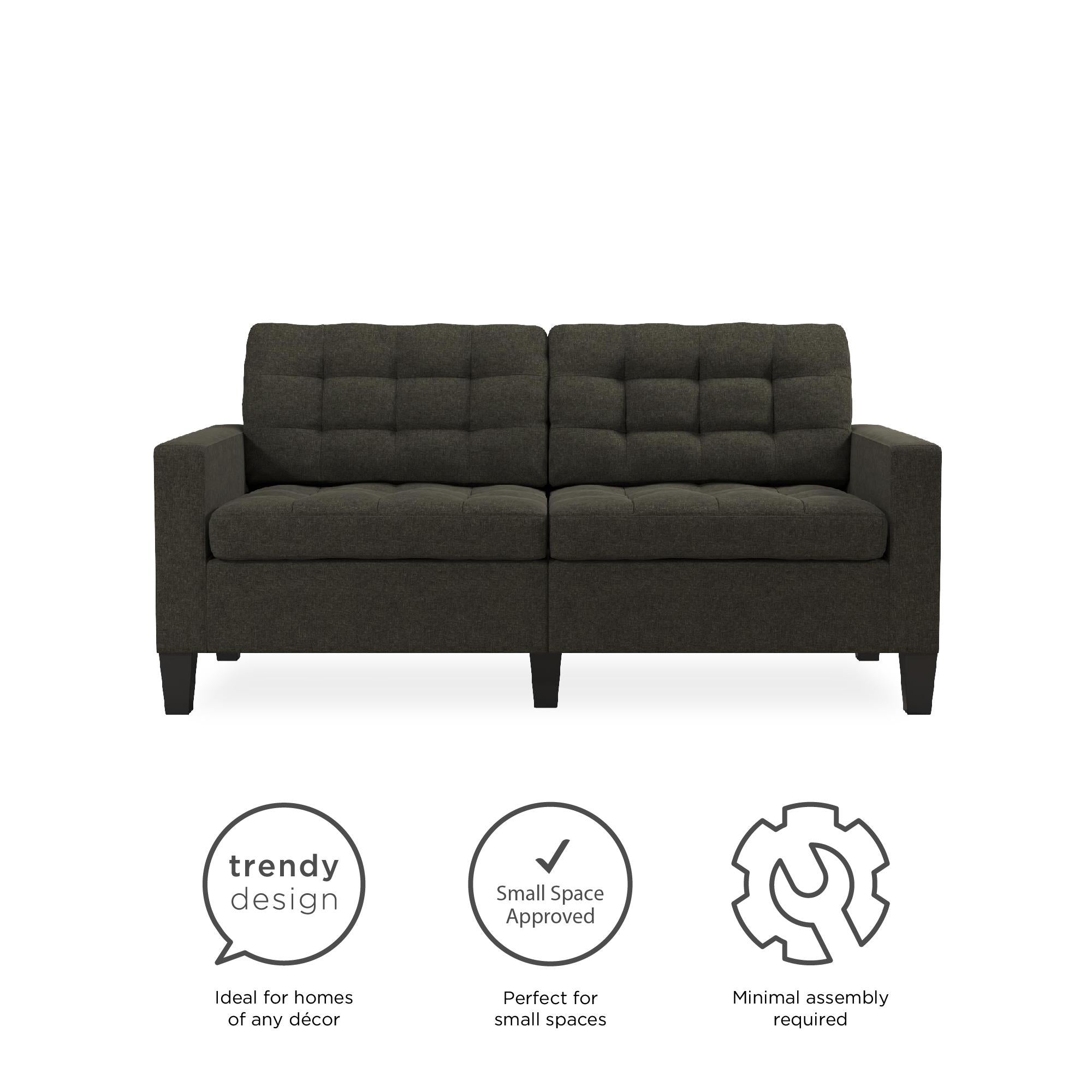 Emily Sofa - 2 Seater - Grey Linen Fabric - DA010-SFUK