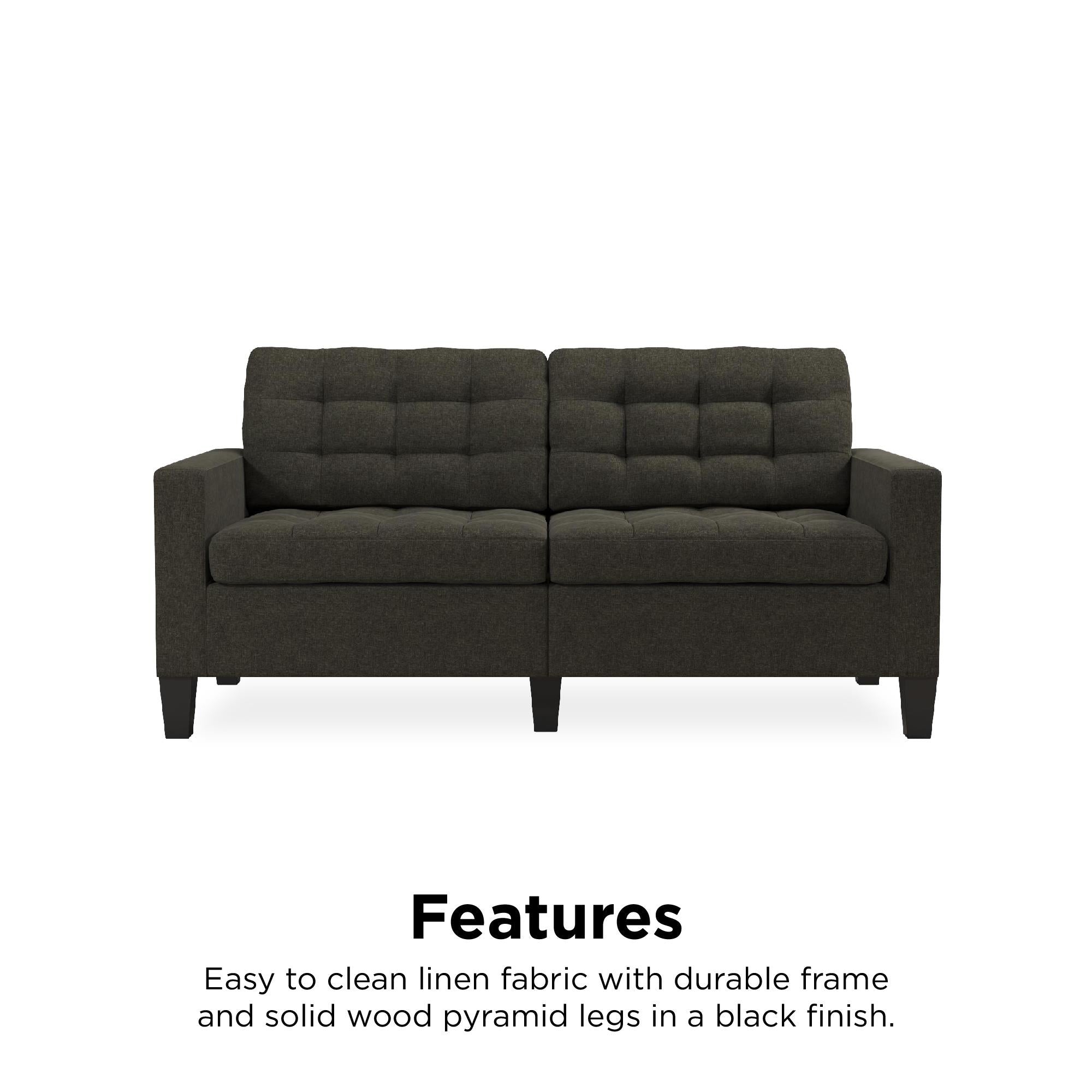 Emily Sofa - 2 Seater - Grey Linen Fabric - DA010-SFUK