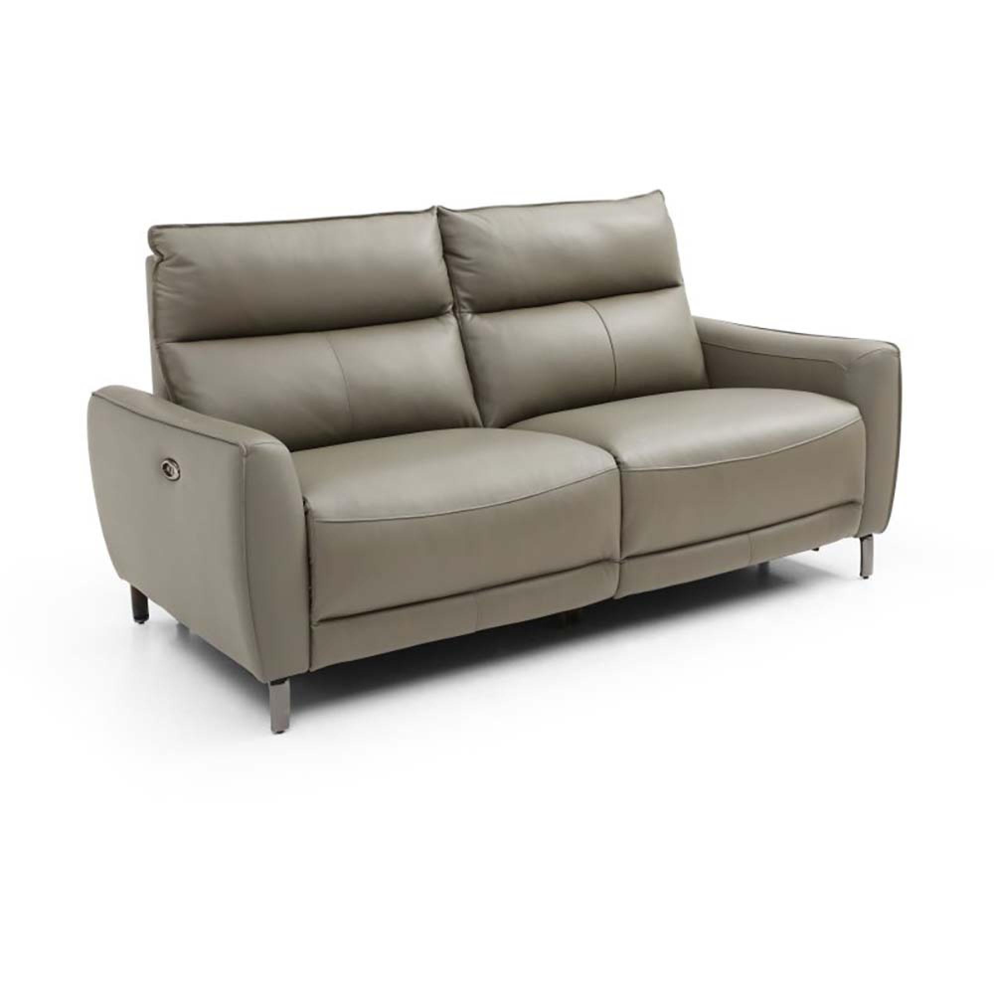 Brooke Electric Recliner Sofa - Taupe Leather - 3 Seater