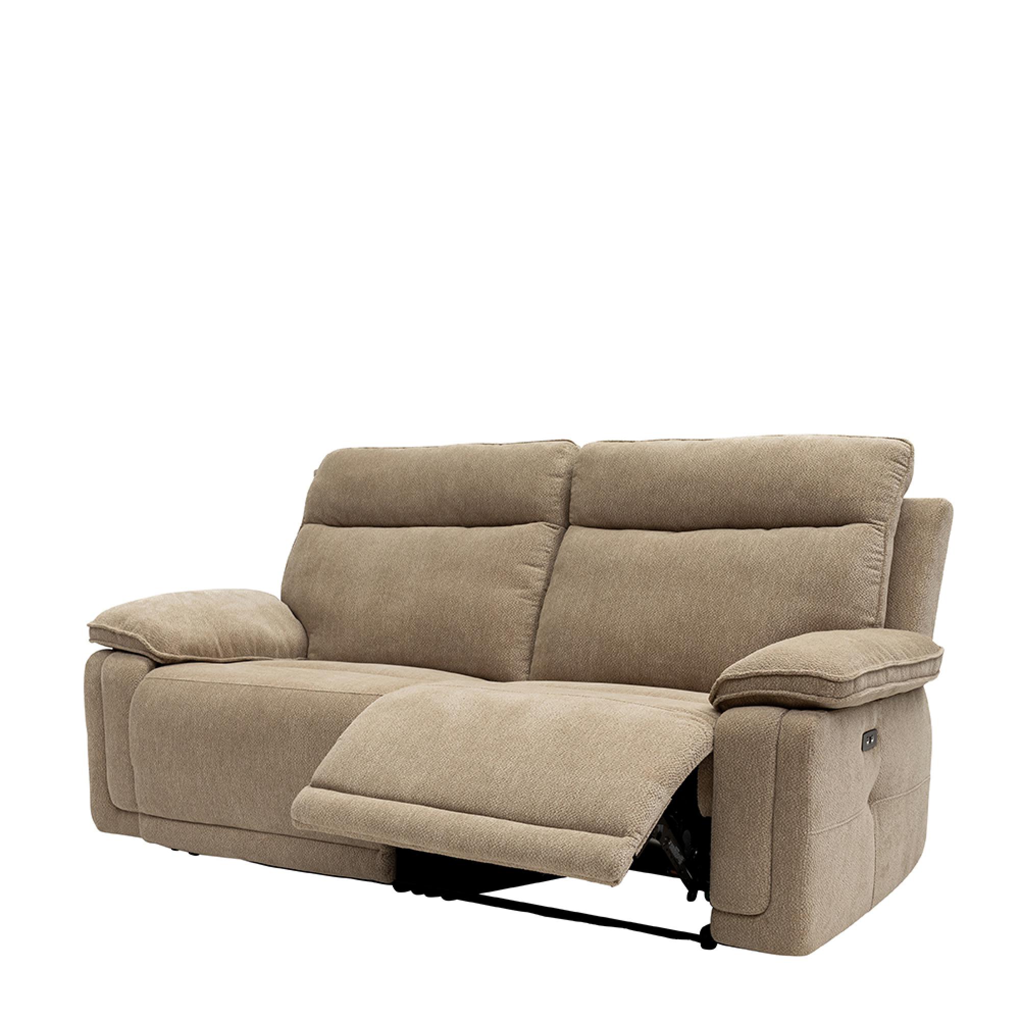 Cadenza Sofa - 3 Seater - Electric Recliner - Camel Fabric