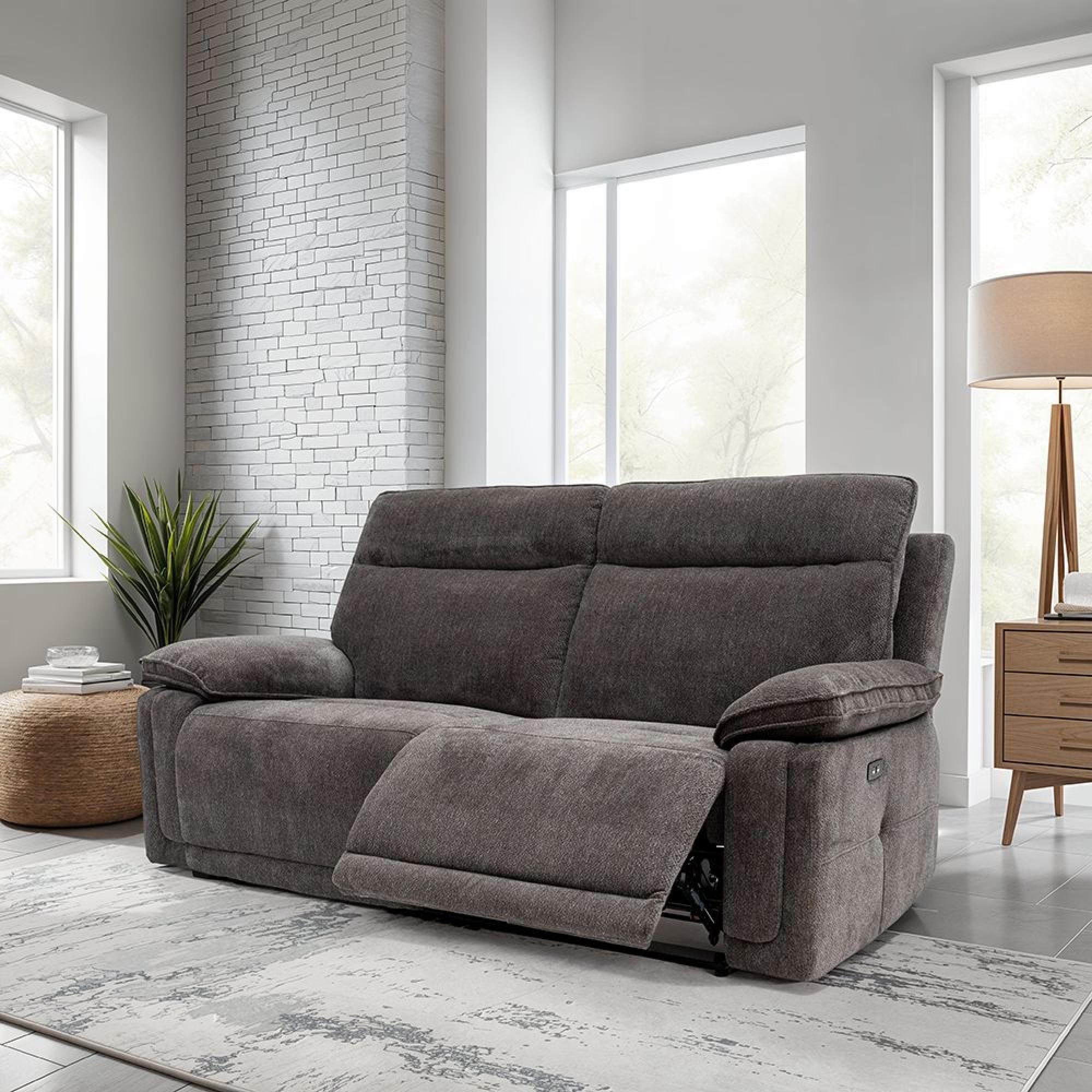 Cadenza Sofa - 3 Seater - Electric Recliner - Charcoal Fabric