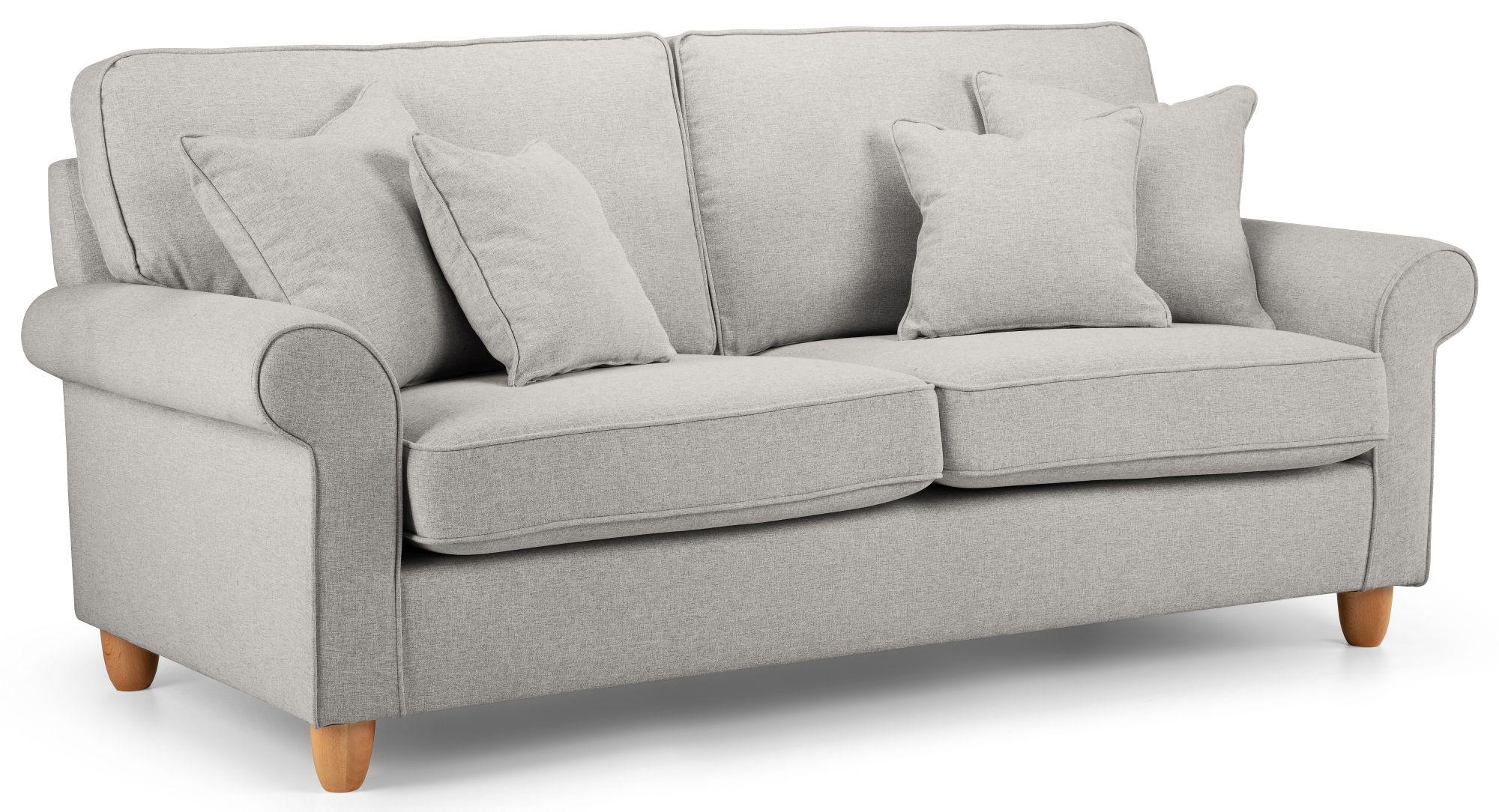 Carina Mink Fabric 3 Seater Sofa