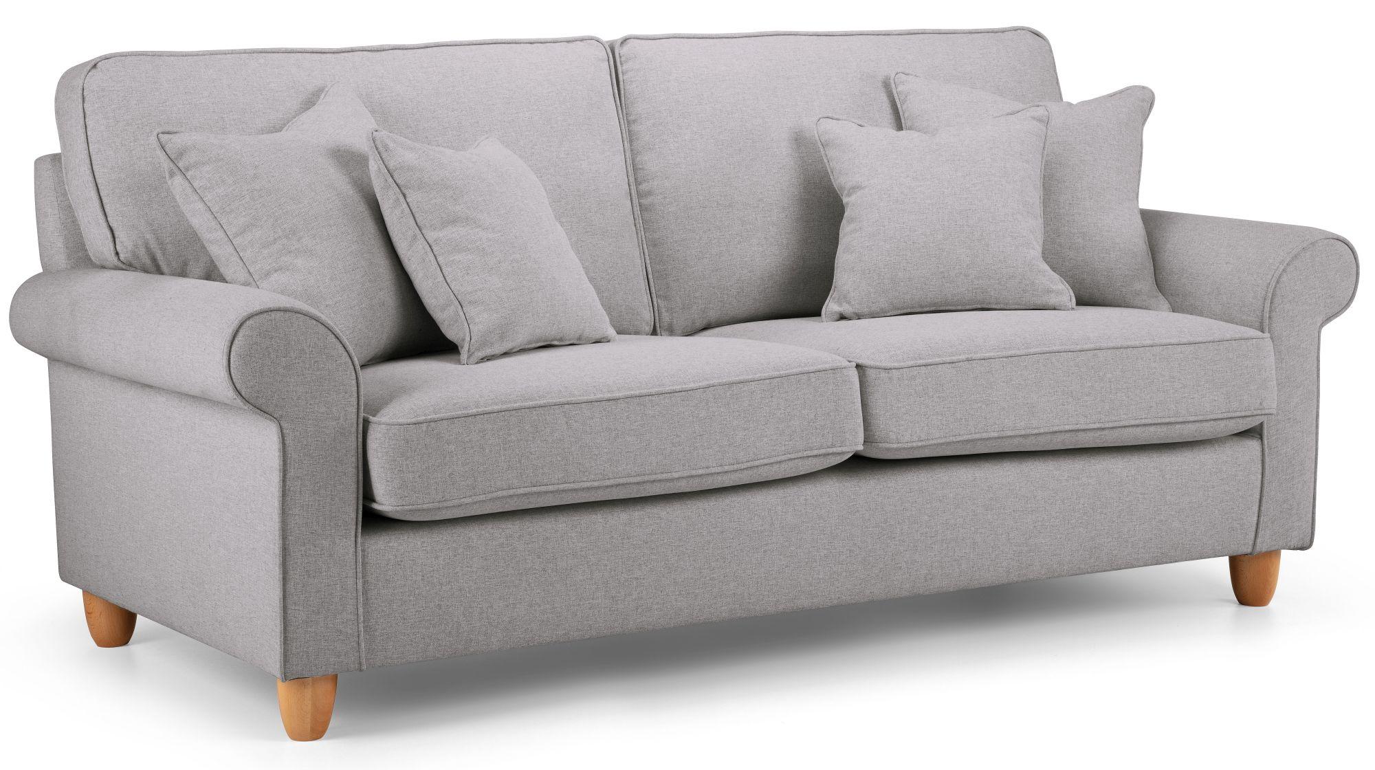 Carina Mushroom Fabric 3 Seater Sofa