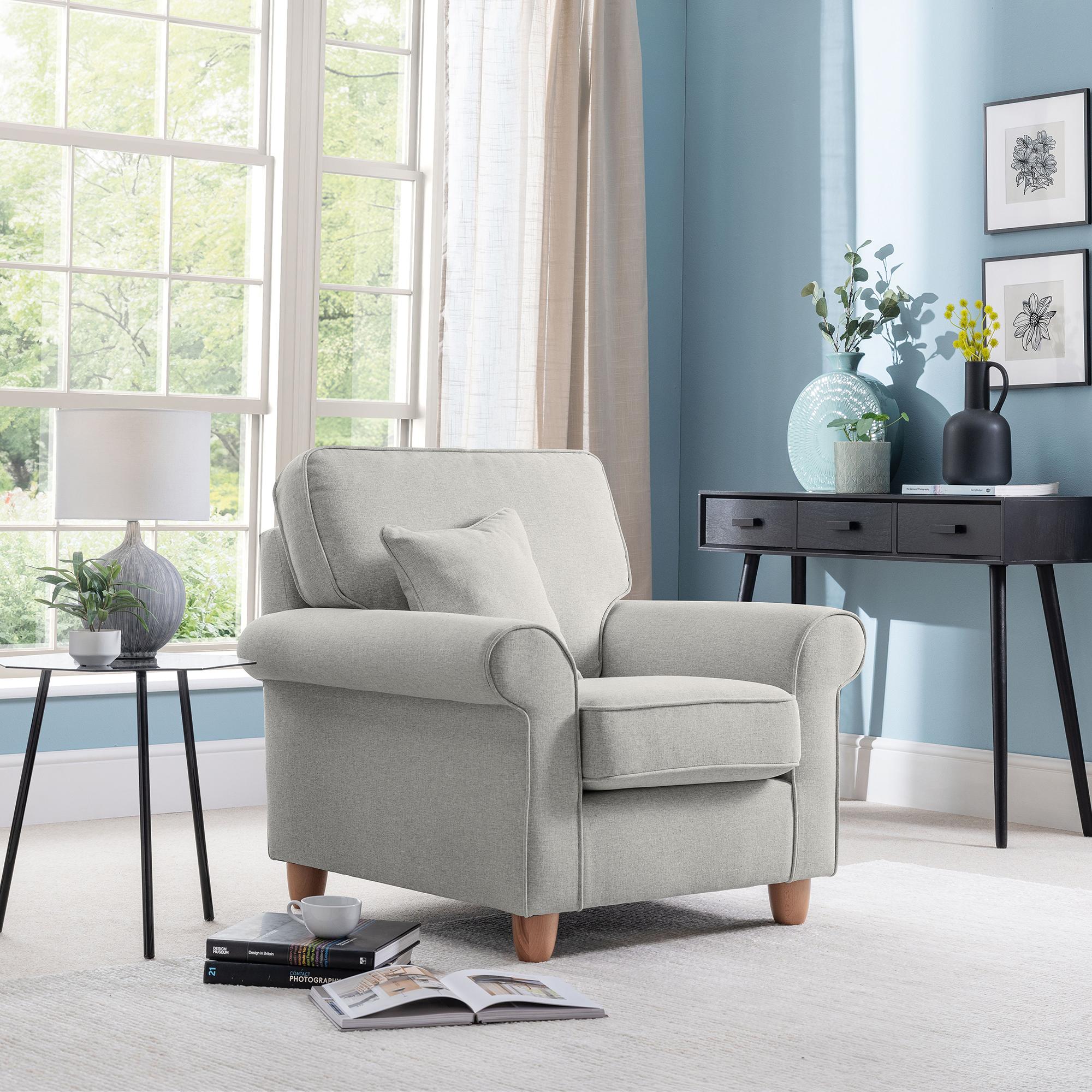 Carina Parchment Fabric Armchair