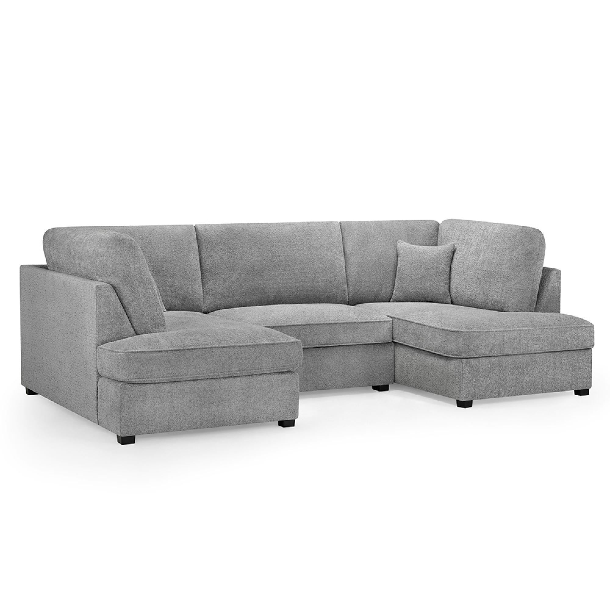 Carnaby U Shape Corner Sofa - Grey Boucle Fabric