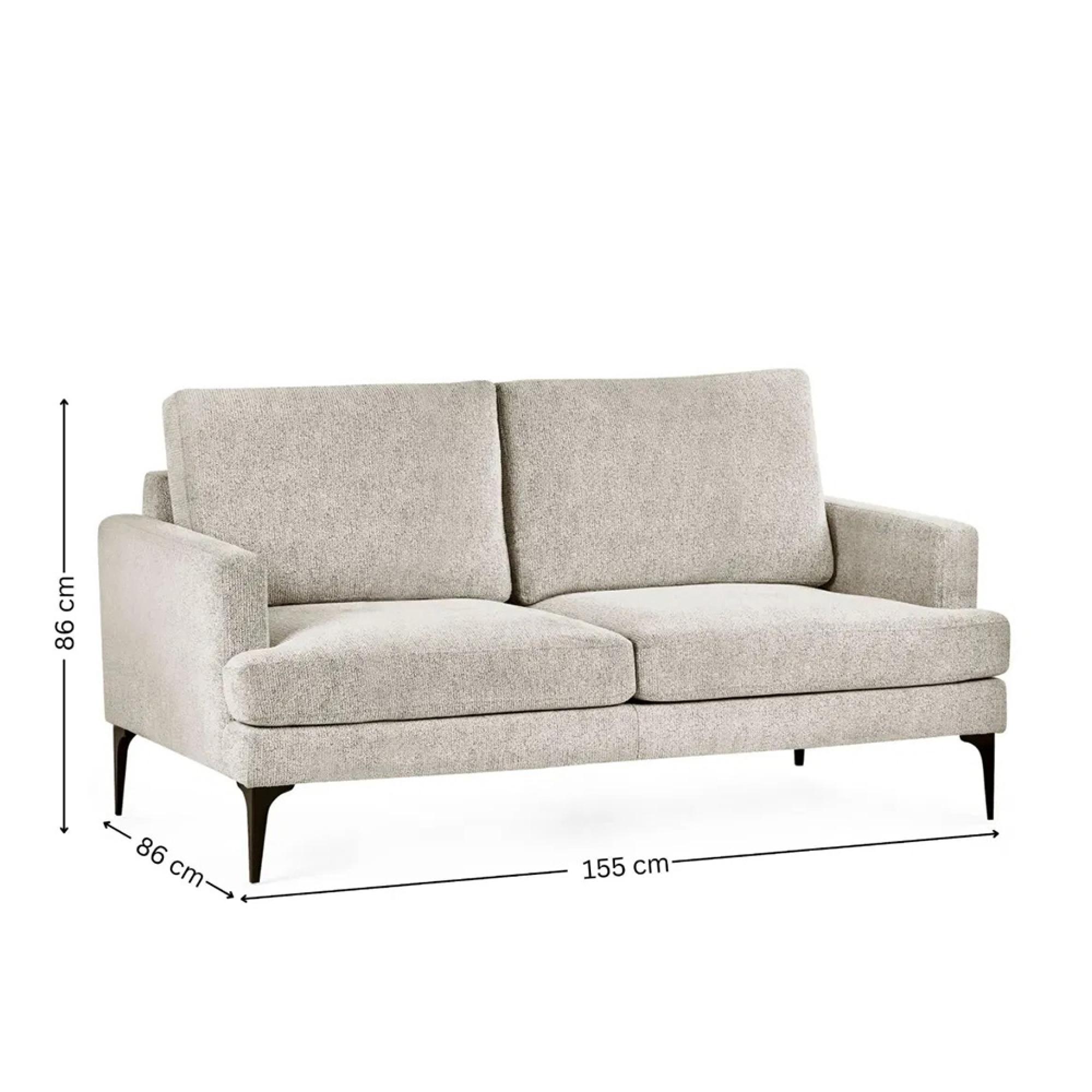 Carrera Oyster Cream Fabric Sofa - 2 Seater