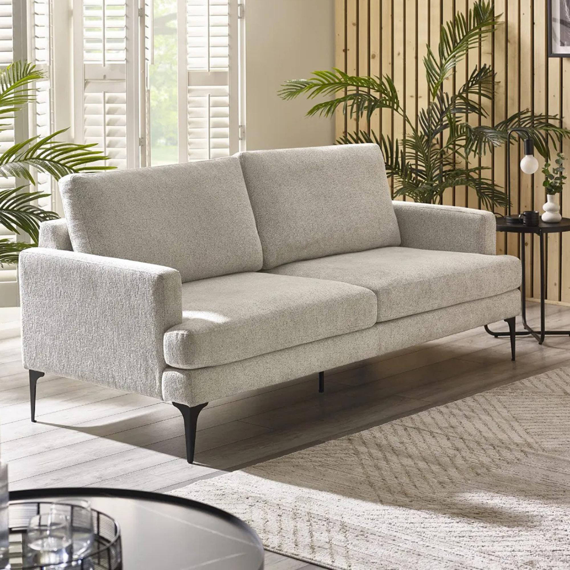 Carrera Oyster Cream Fabric Sofa - 3 Seater
