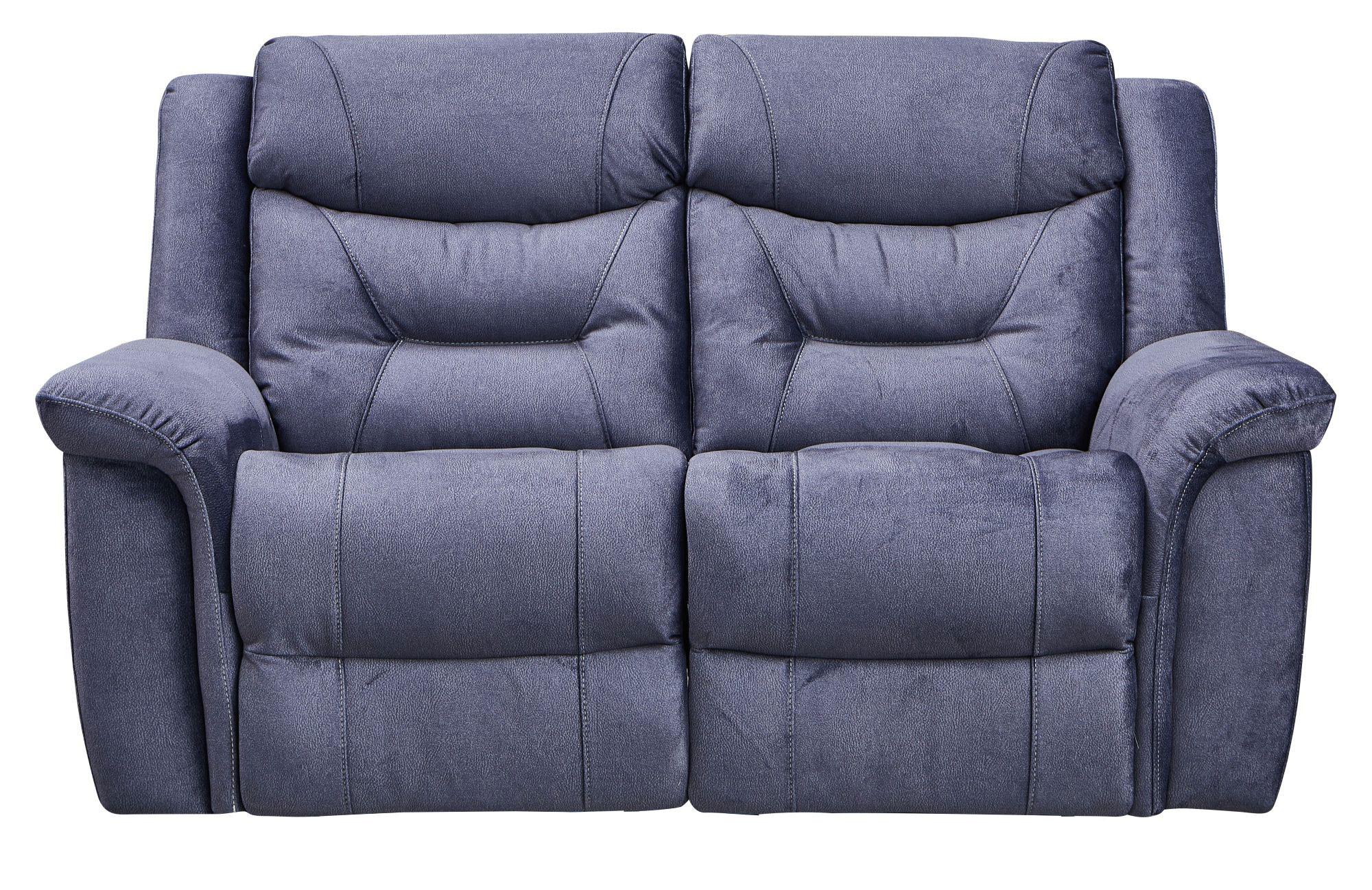 Dudley Silvano Recliner Sofa - 2 Seater - Blue Fabric