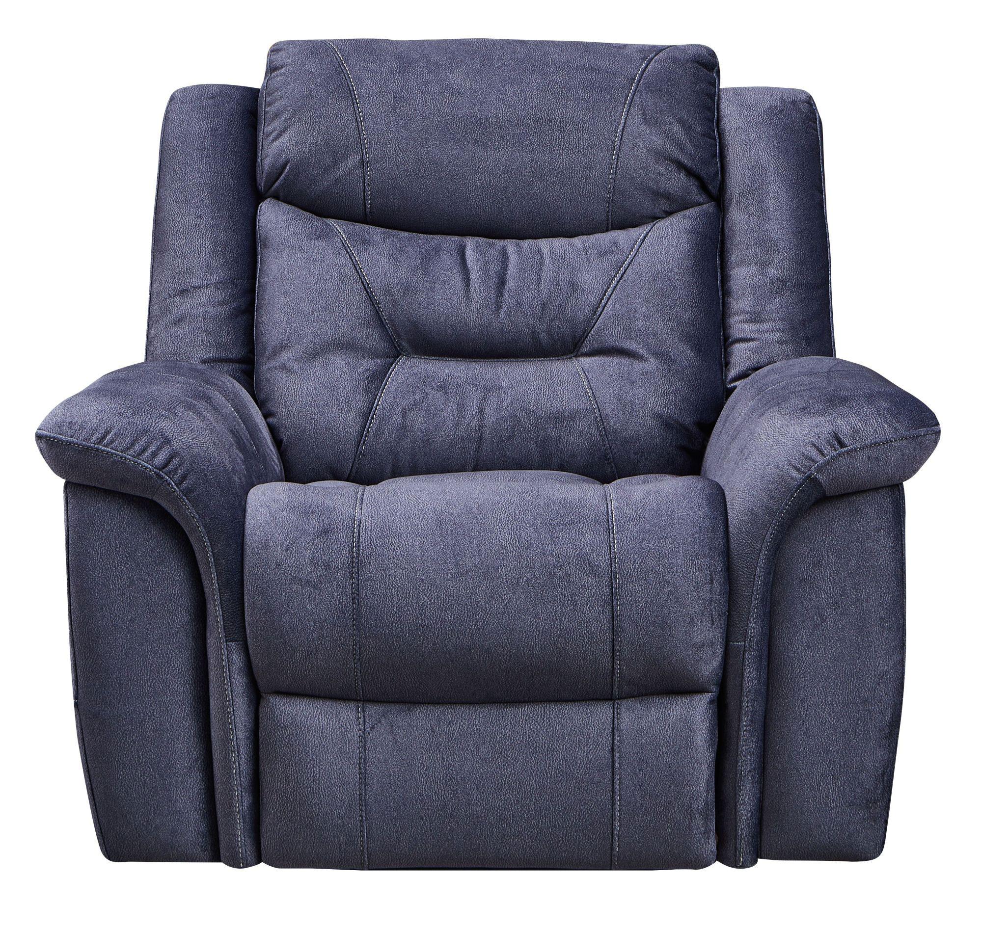 Dudley Silvano Recliner Armchair - Blue Fabric