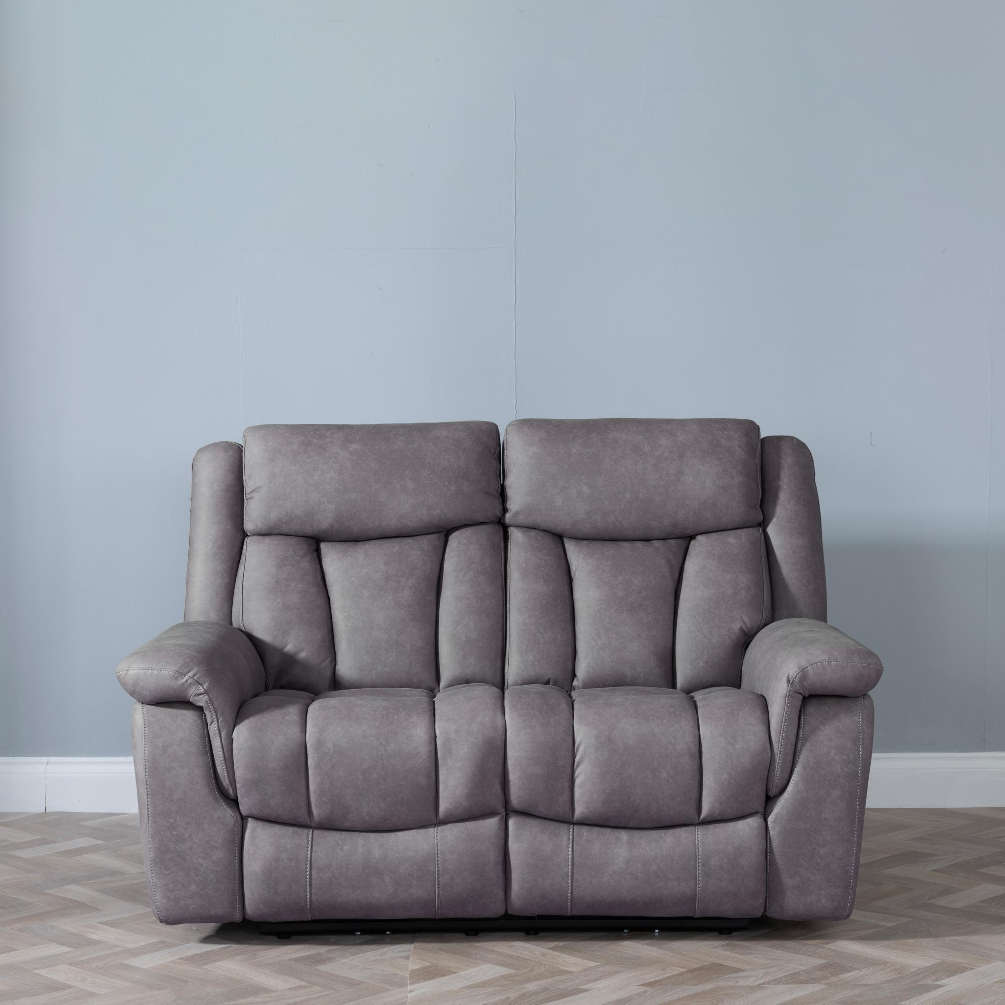 Dylan Electric Recliner Sofa - 2 Seater - Grey Fabric