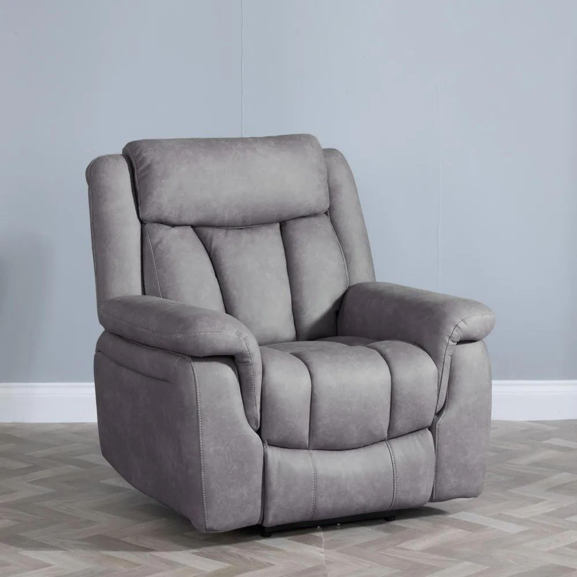 Dylan Electric Recliner Sofa Set - 3+2+1 - Grey Fabric