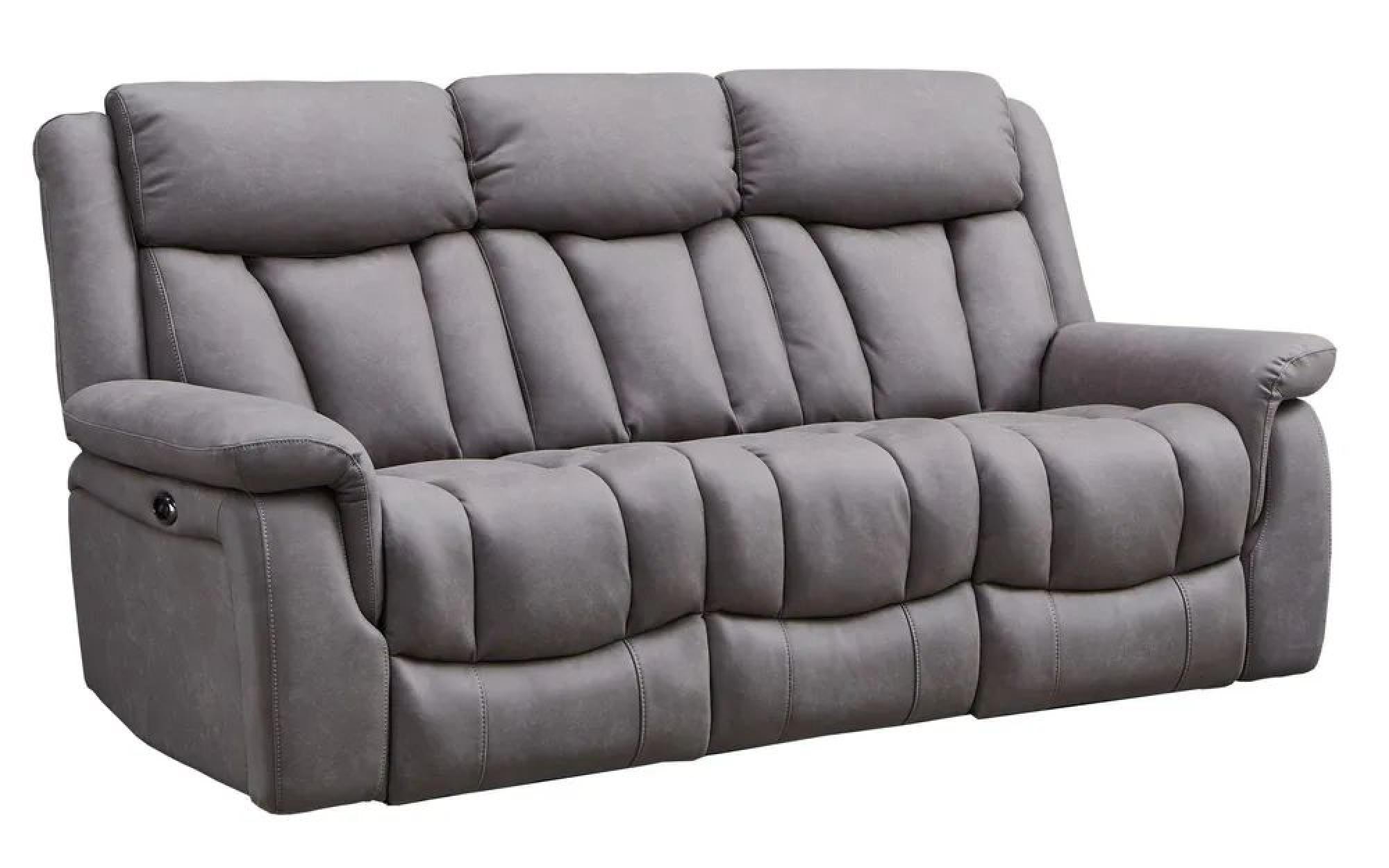 Dylan Electric Recliner Sofa - 3 Seater - Grey Fabric