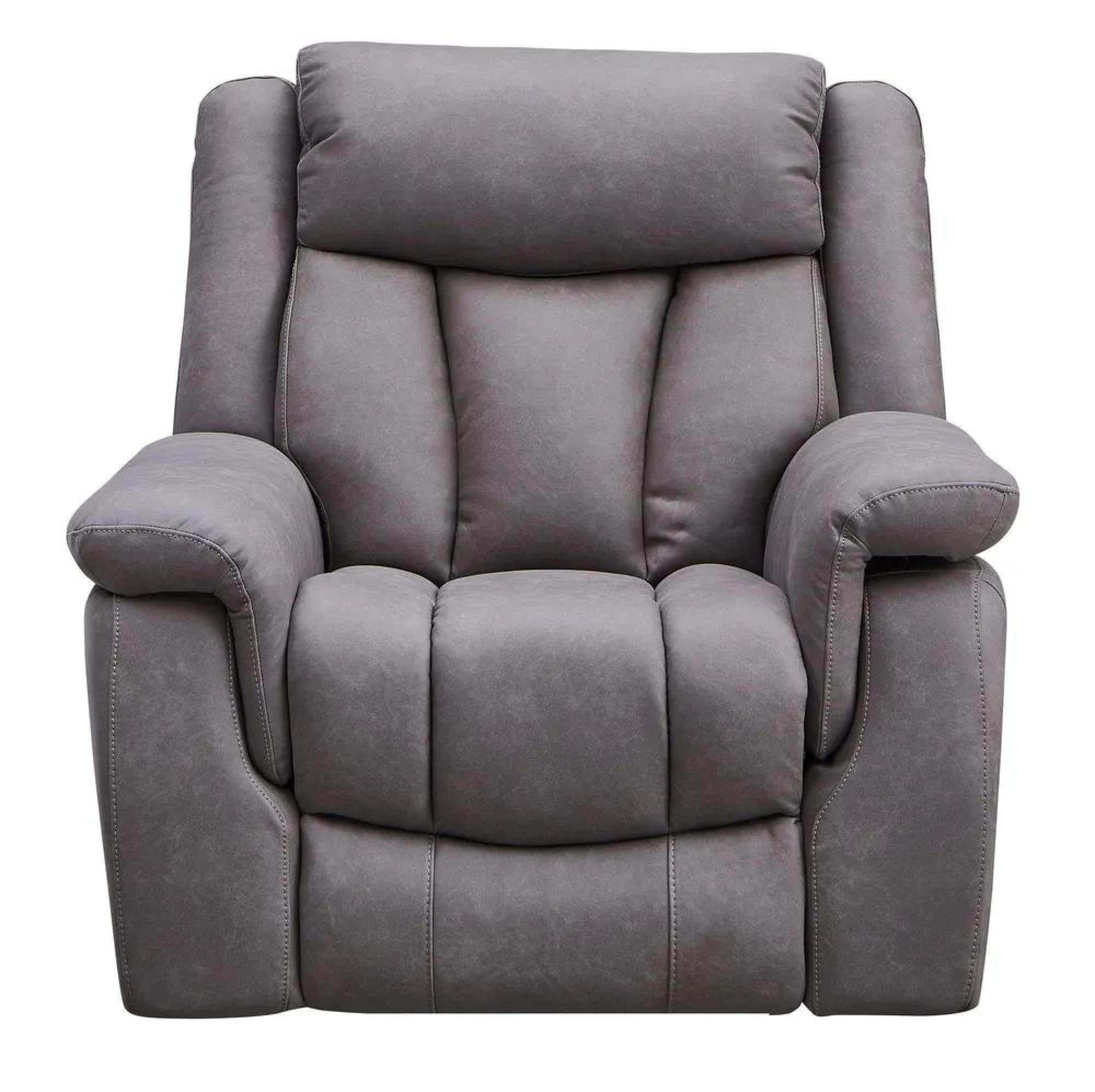 Dylan Electric Recliner Armchair - Grey Fabric
