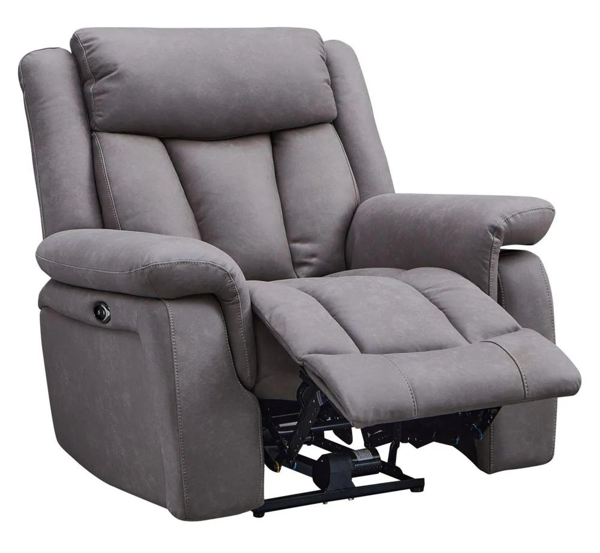 Dylan Electric Recliner Armchair - Grey Fabric