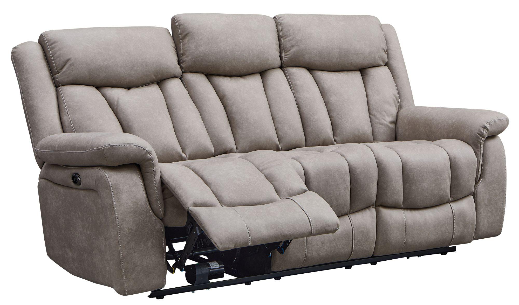 Dylan Electric Recliner Sofa - 3 Seater - Sandstone Fabric