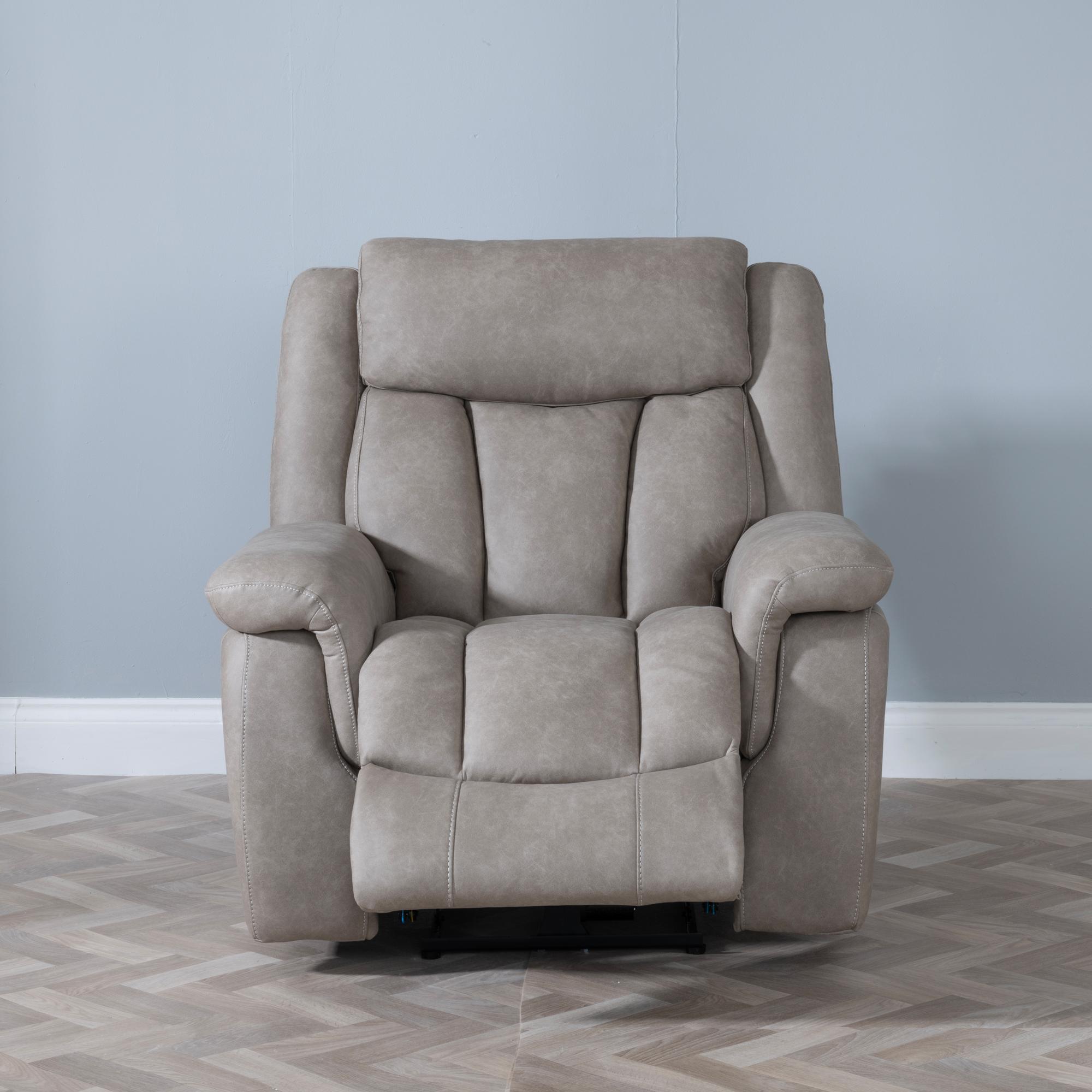 Dylan Electric Recliner Armchair - Sandstone Fabric