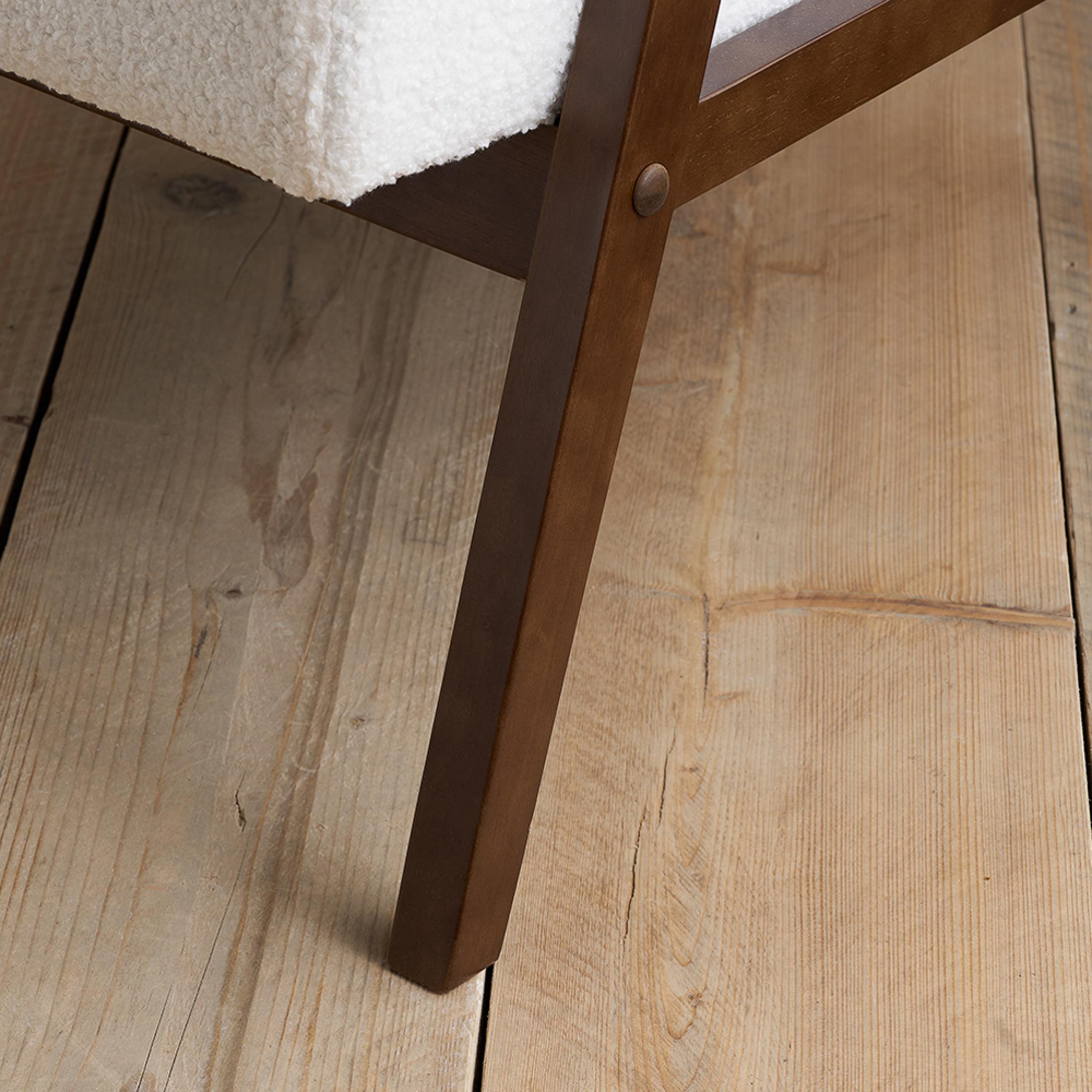 Ellwood Armchair - White Boucle Fabric