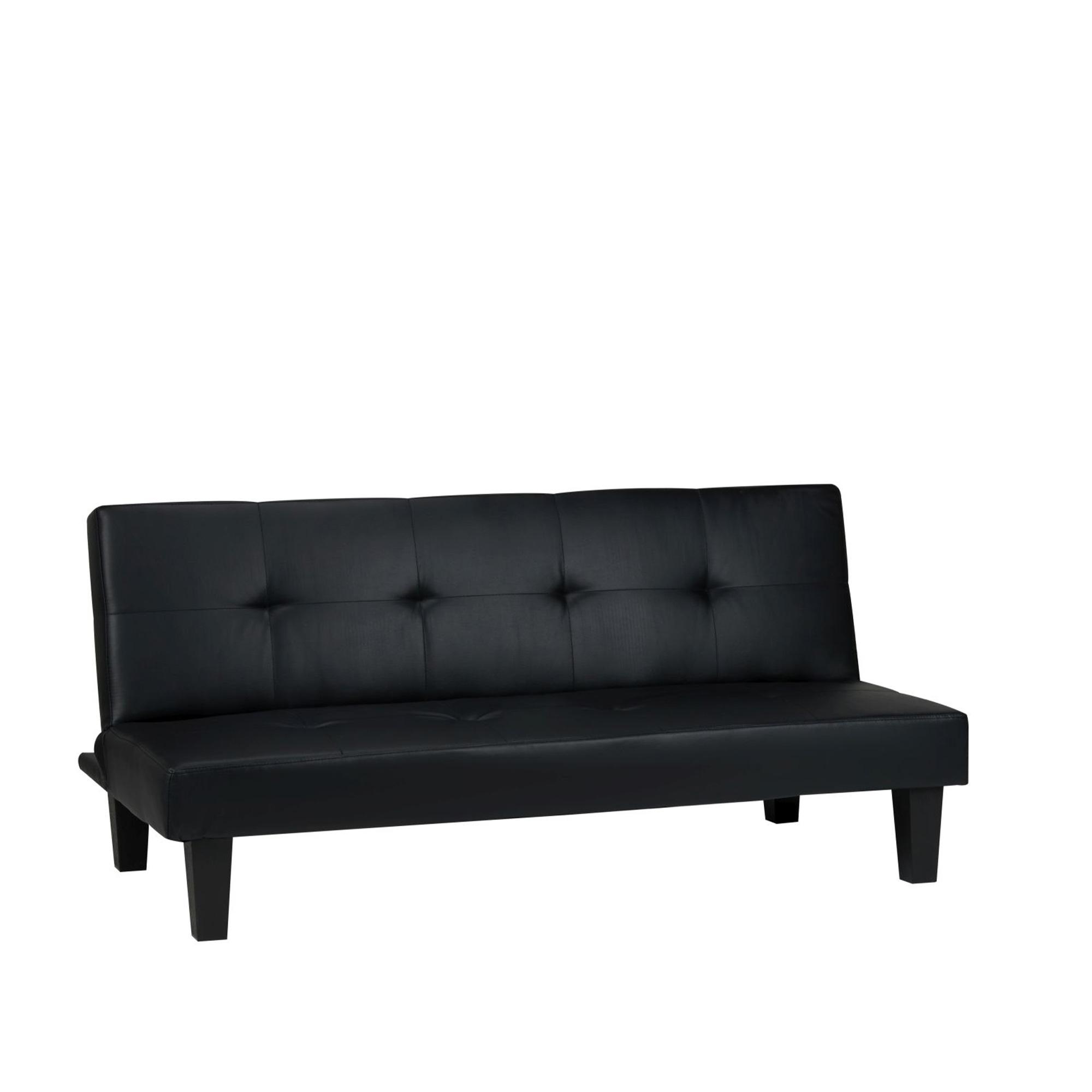 Franklin Click Clack Sofa Bed - 3 Seater - Black Faux Leather