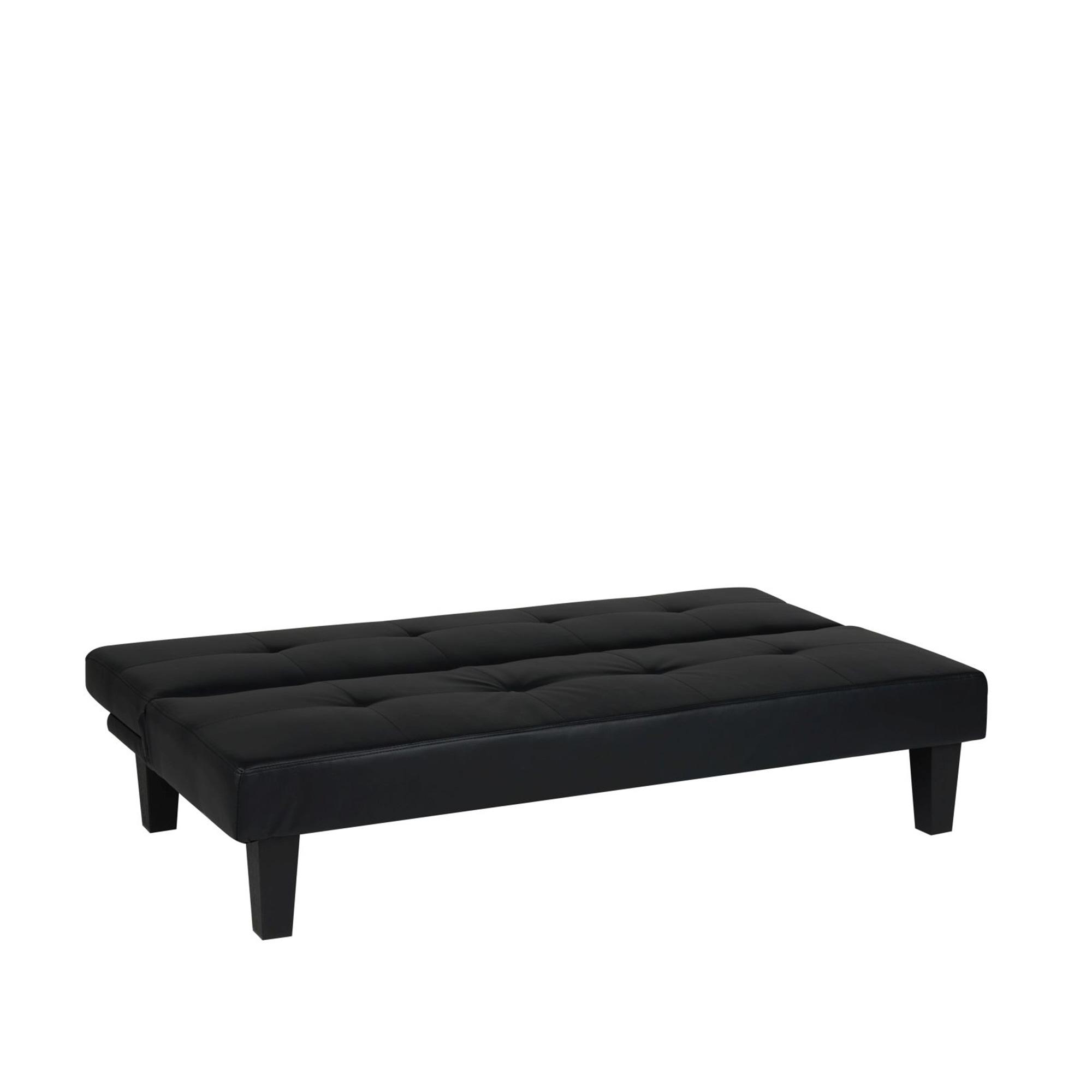 Franklin Click Clack Sofa Bed - 3 Seater - Black Faux Leather