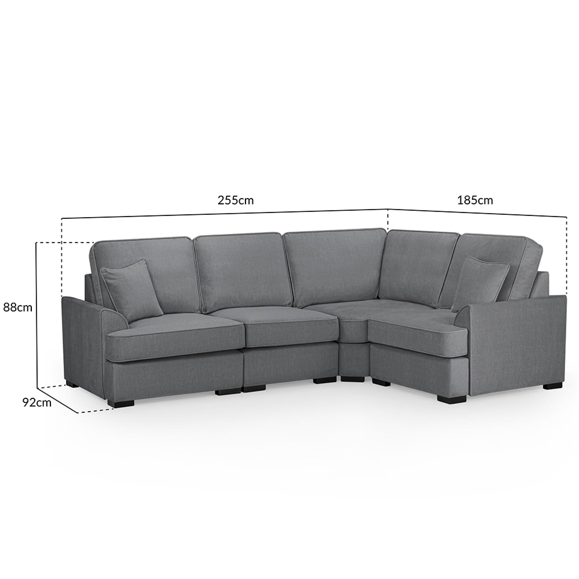 Funk Corner Sofa - Grey Fabric - LHF