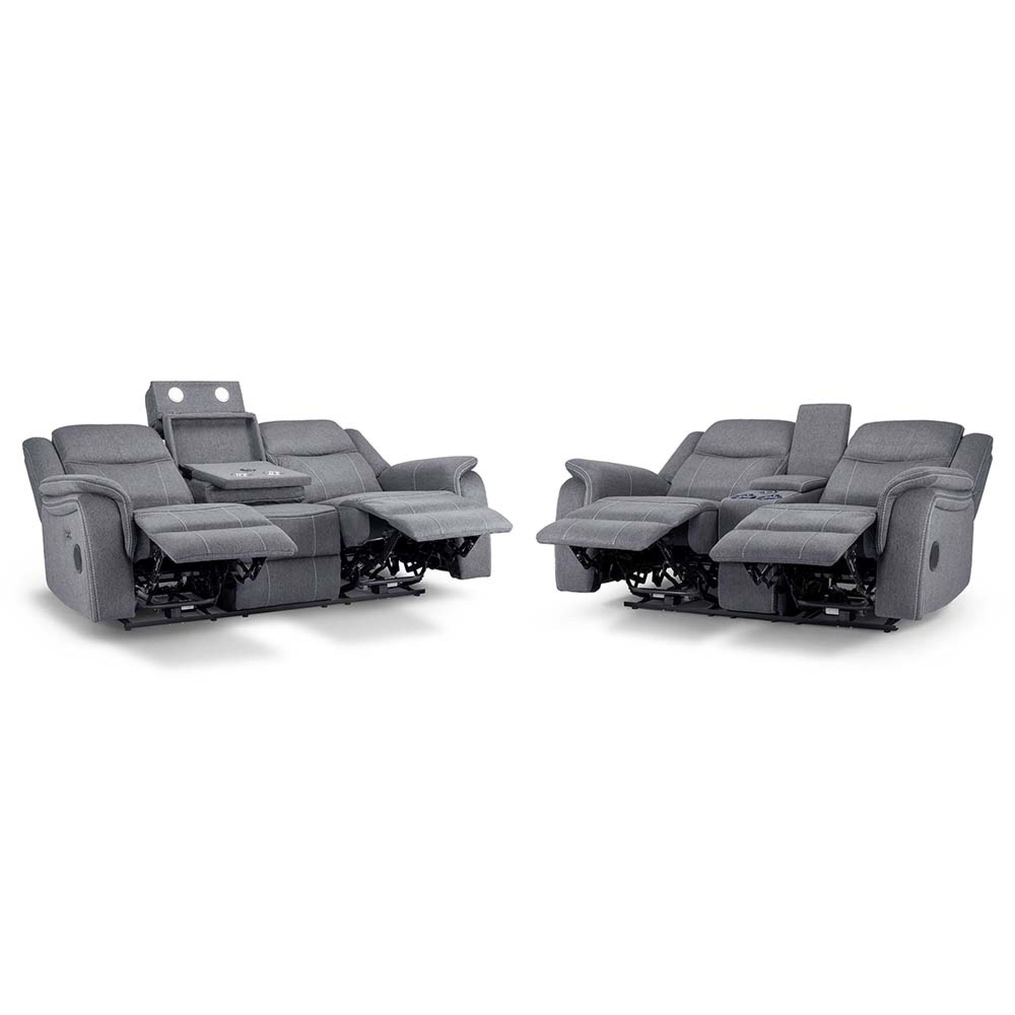 Galaxy Sofa Set - Tech Grey Fabric - 3+2 Seater