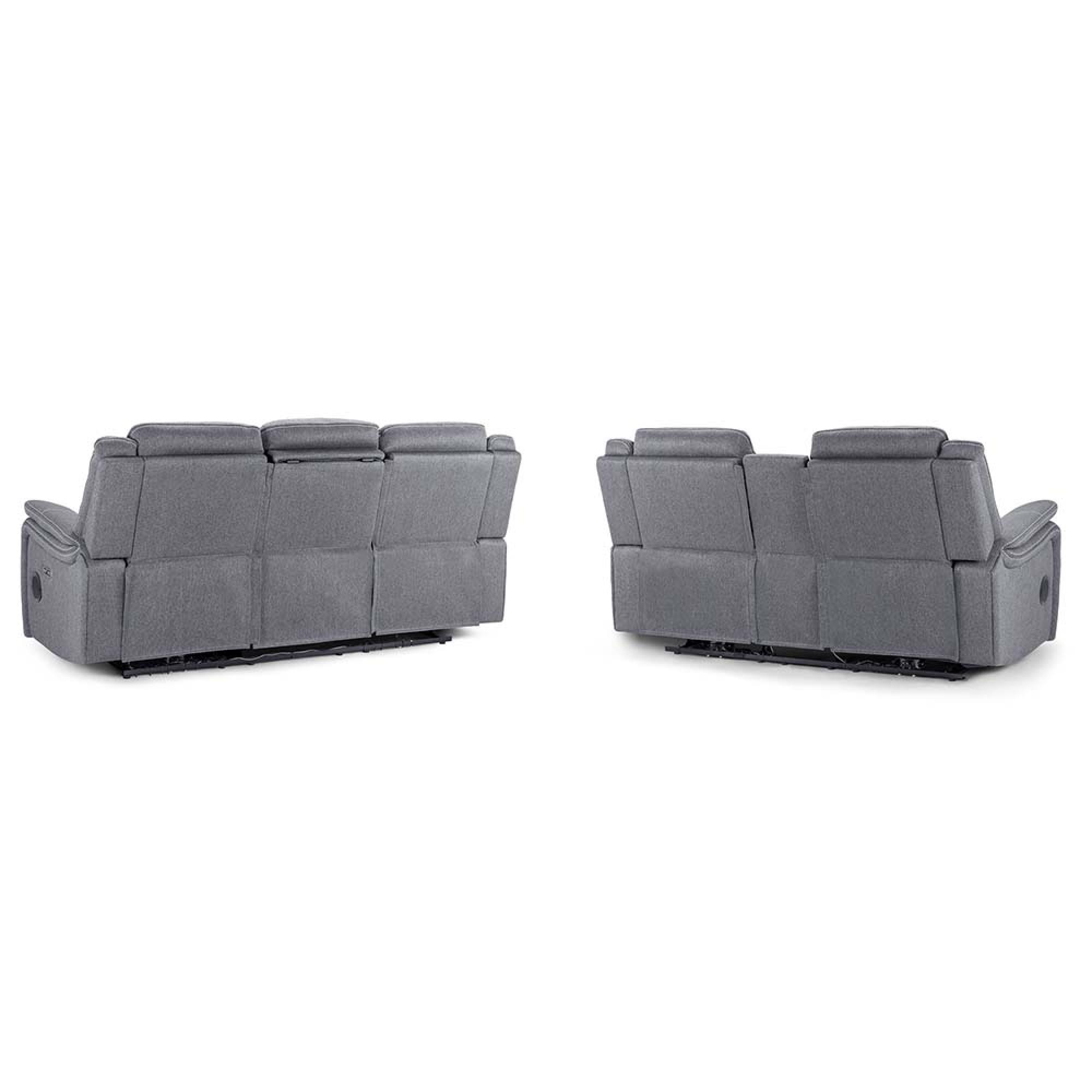 Galaxy Sofa Set - Tech Grey Fabric - 3+2 Seater