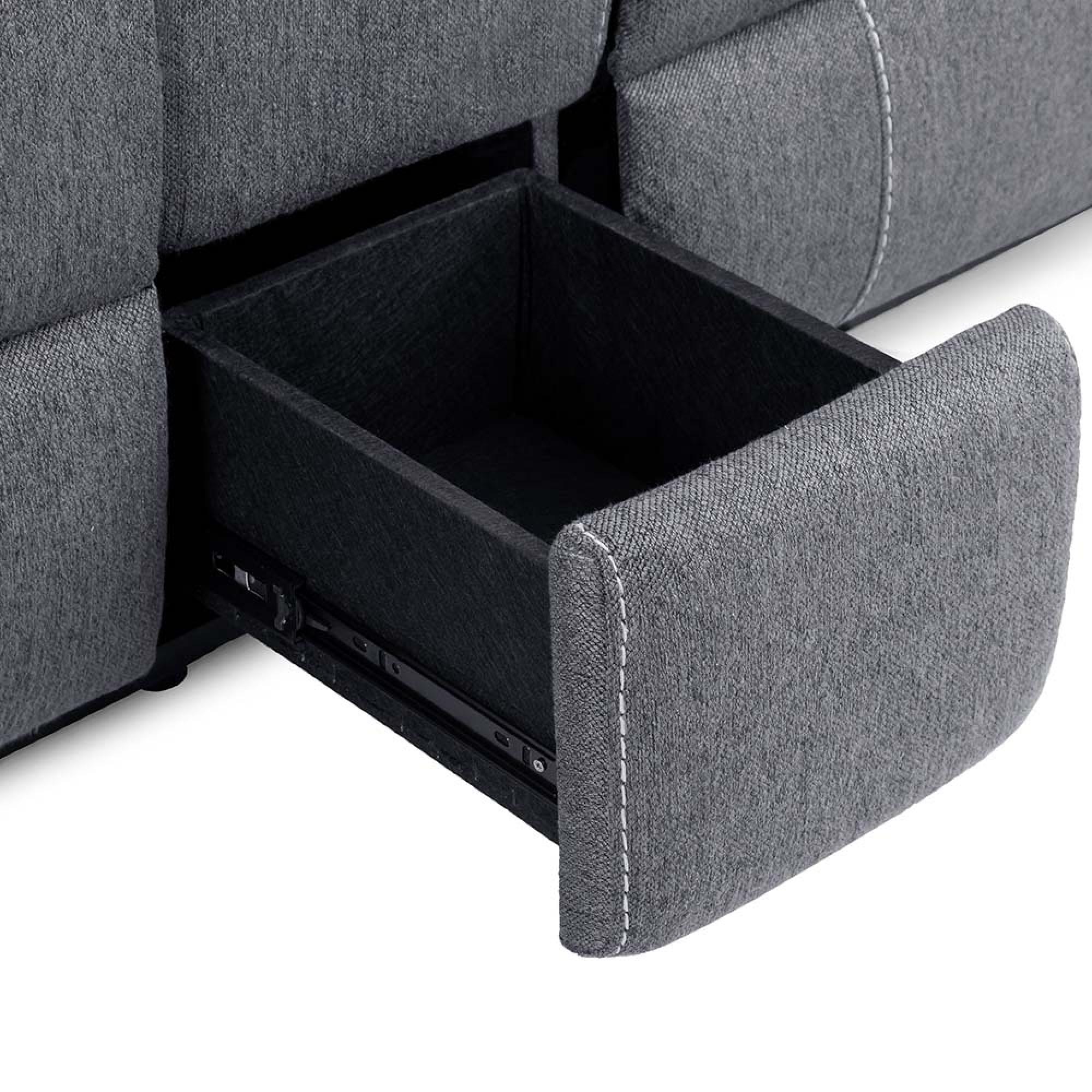 Galaxy Sofa Set - Tech Grey Fabric - 3+2 Seater