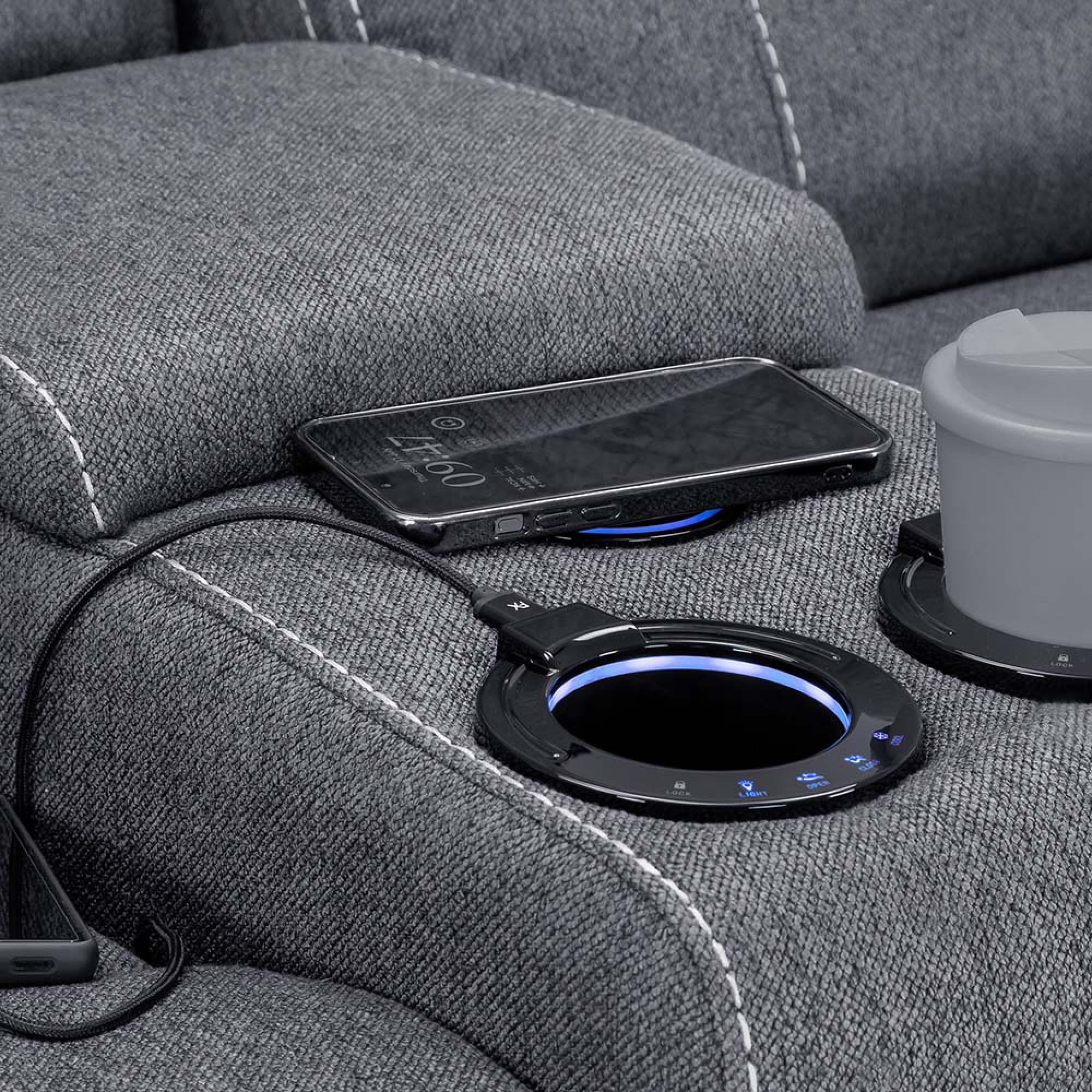 Galaxy Sofa Set - Tech Grey Fabric - 3+2 Seater