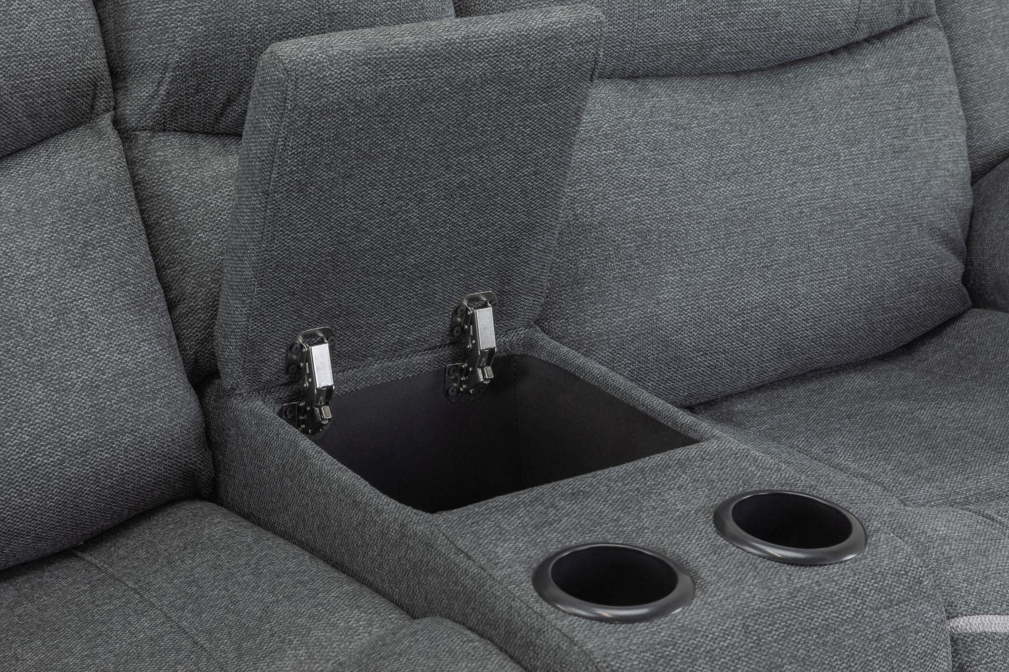 Harald Electric Recliner Sofa - Graphite Fabric - 2 Seater