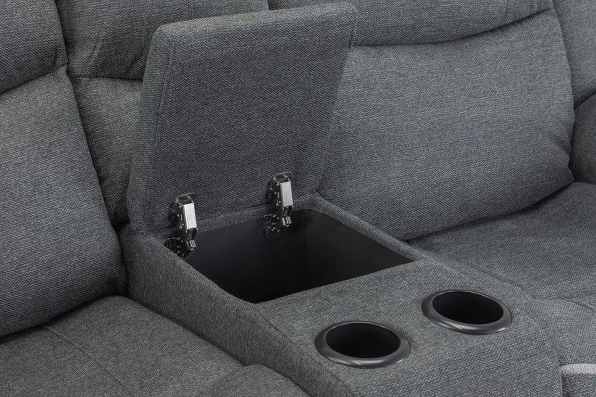 Harald Electric Recliner Sofa Set - Graphite Fabric - 3+2 Seater