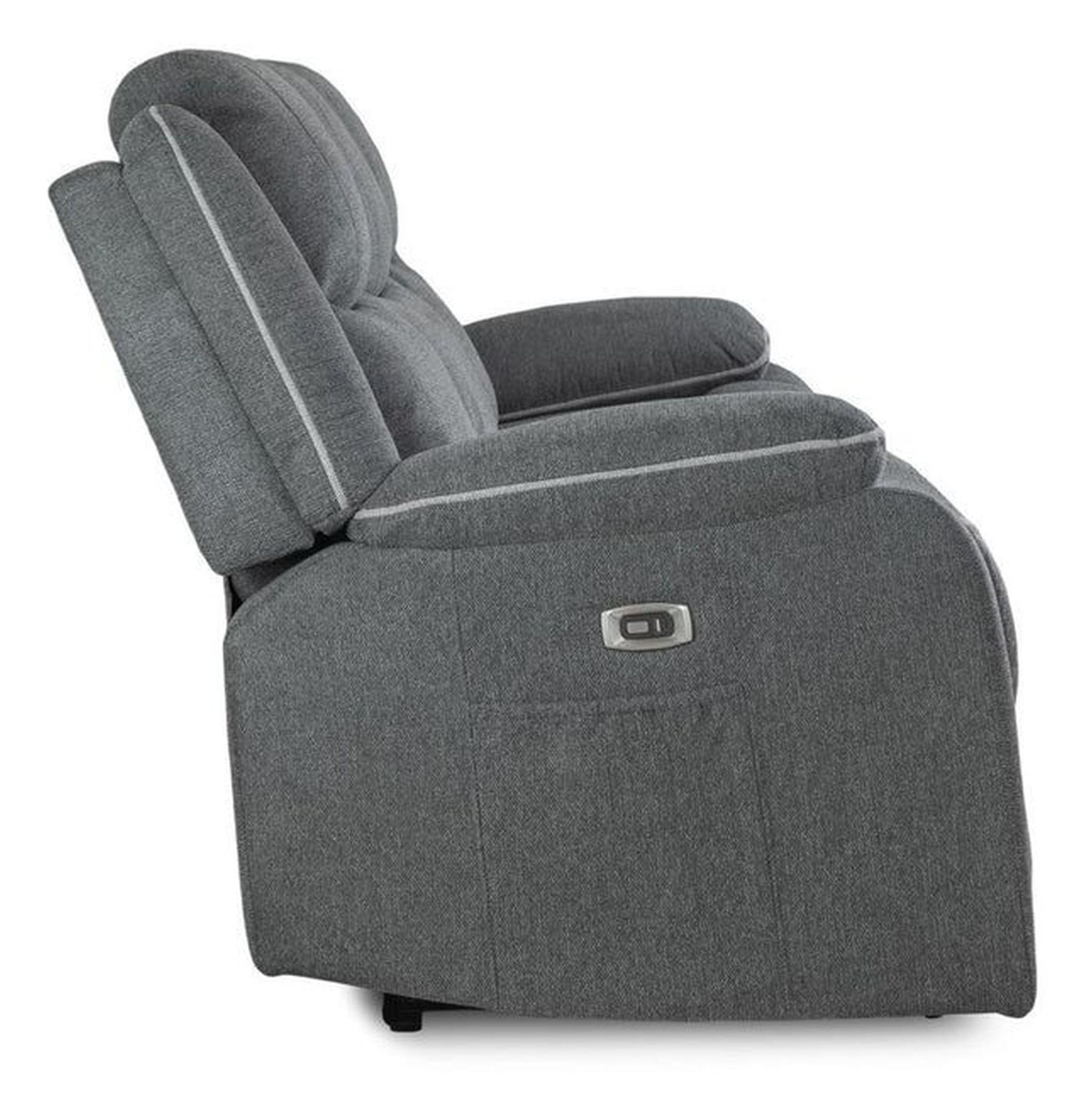 Harald Electric Recliner Sofa - Graphite Fabric - 3 Seater