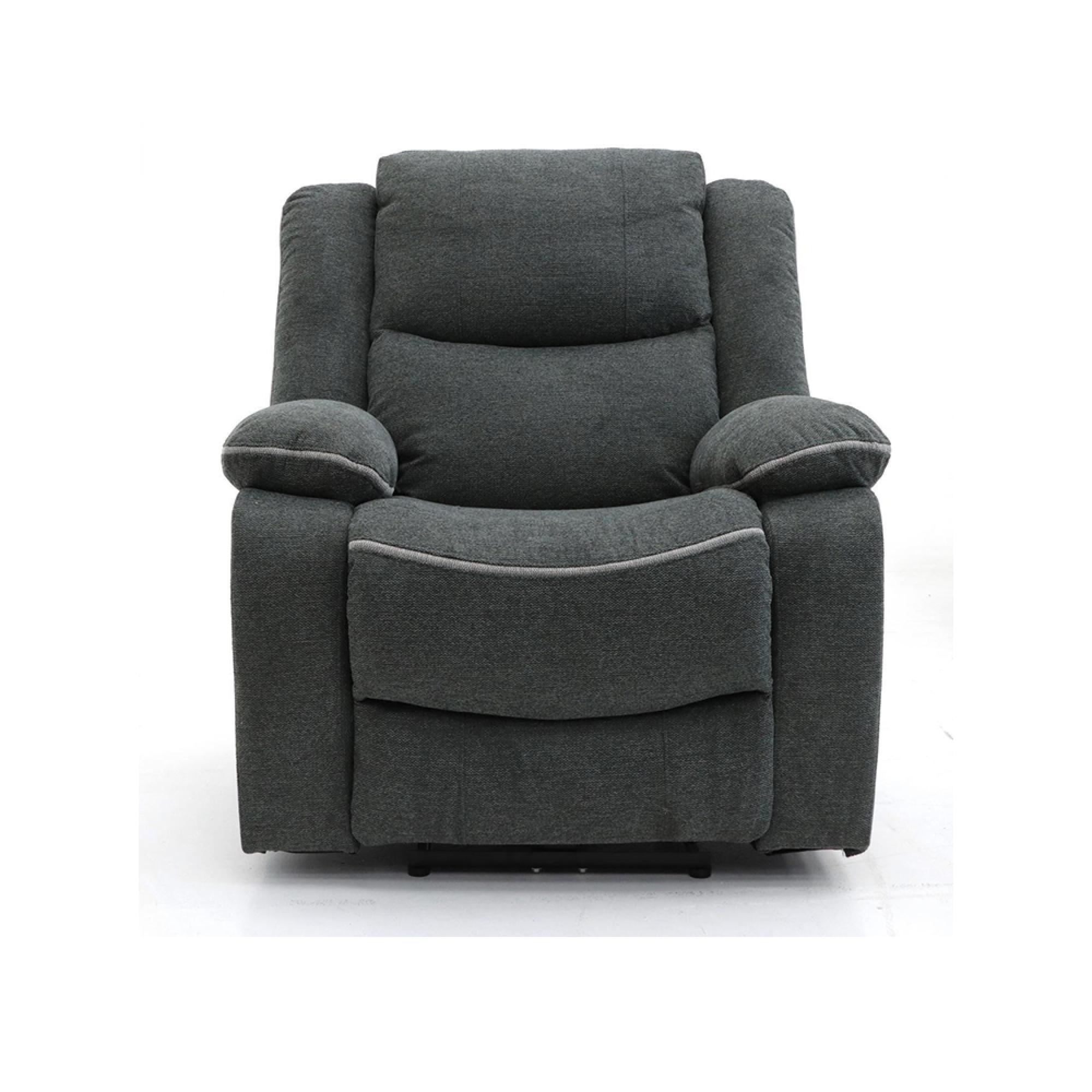 Harald Electric Recliner Armchair - Grey Fabric