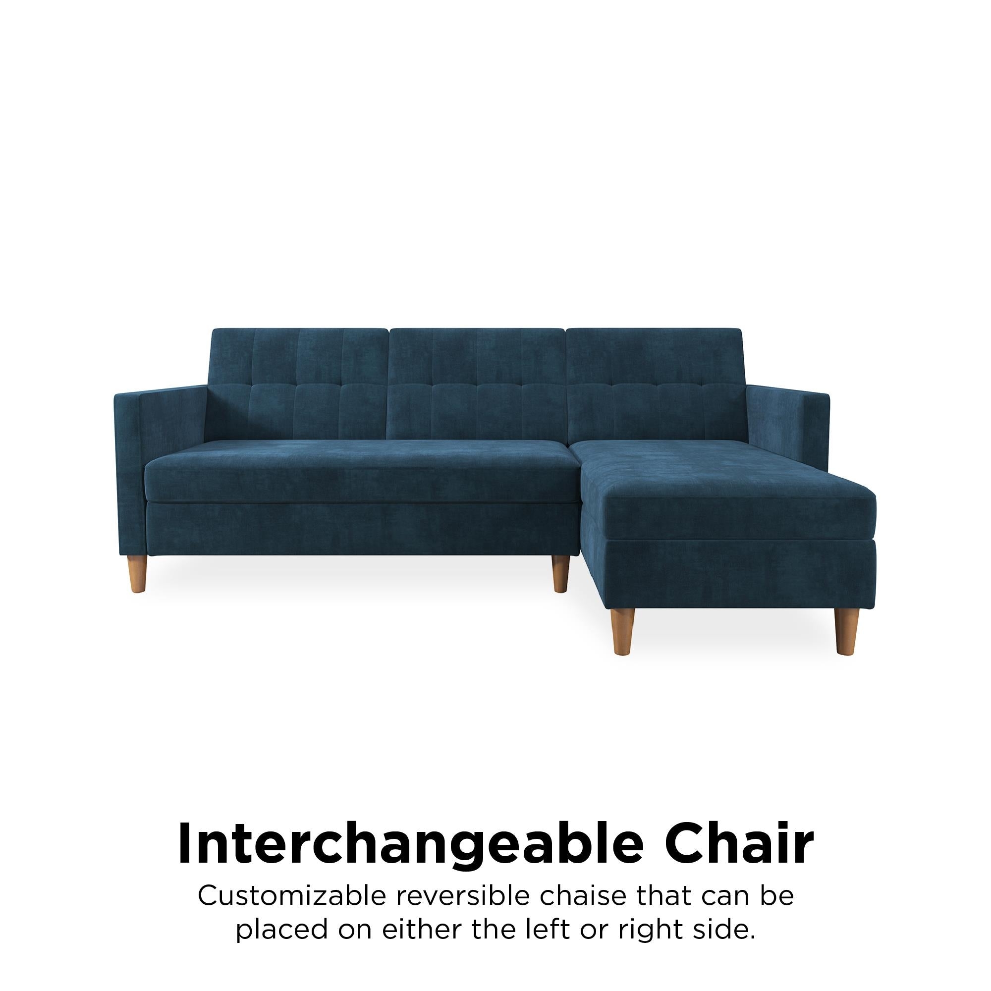 Hartford Sectional Futon Sofa Bed - Storage - Chenille - 2112669UK