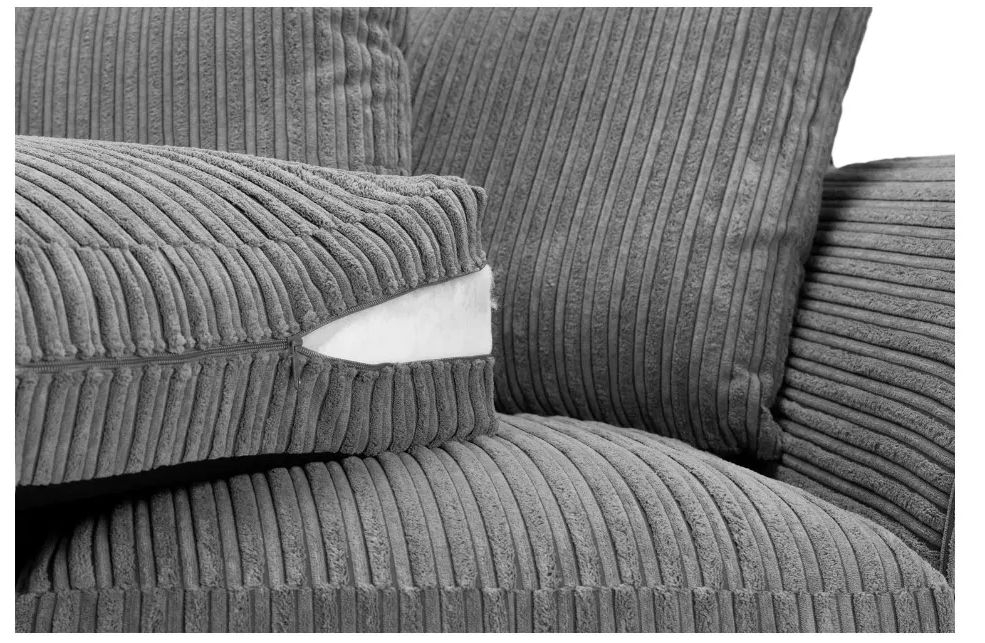 Harley Jumbo Sofa - Grey Fabric - 2 Seater