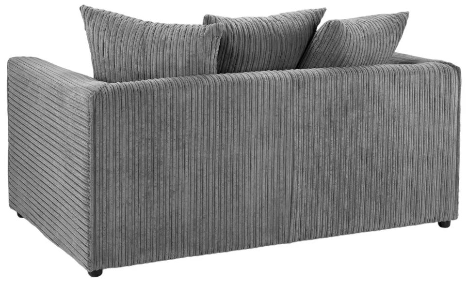 Harley Jumbo Sofa - Grey Fabric - 2 Seater