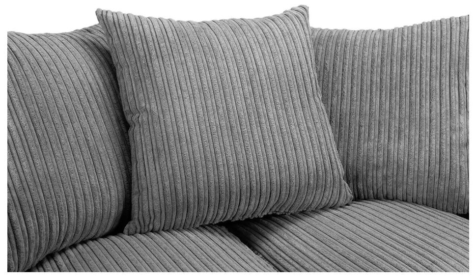 Harley Jumbo Sofa - Grey Fabric - 3 Seater